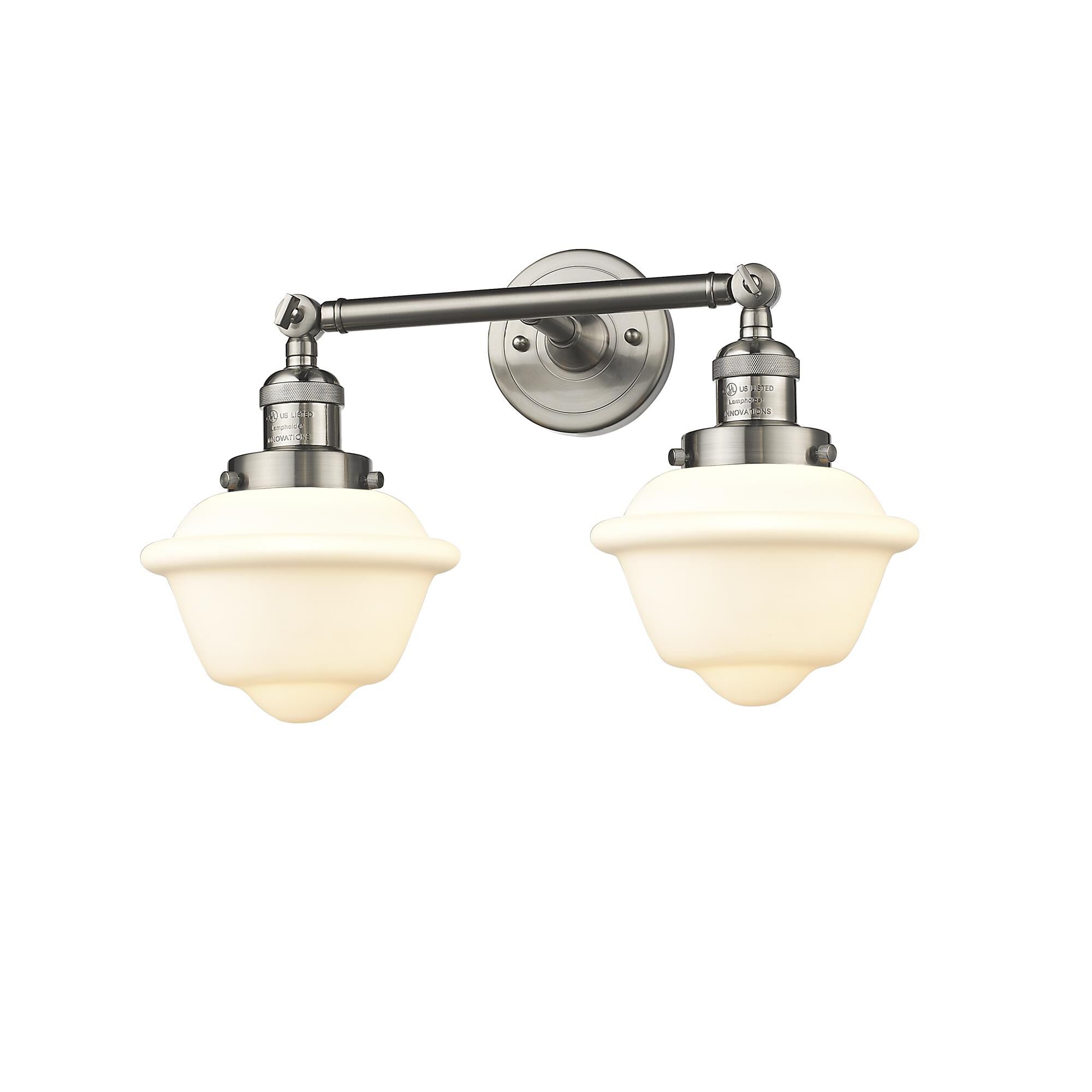 Shown in Brushed Satin Nickel finish and Matte White Cased glass