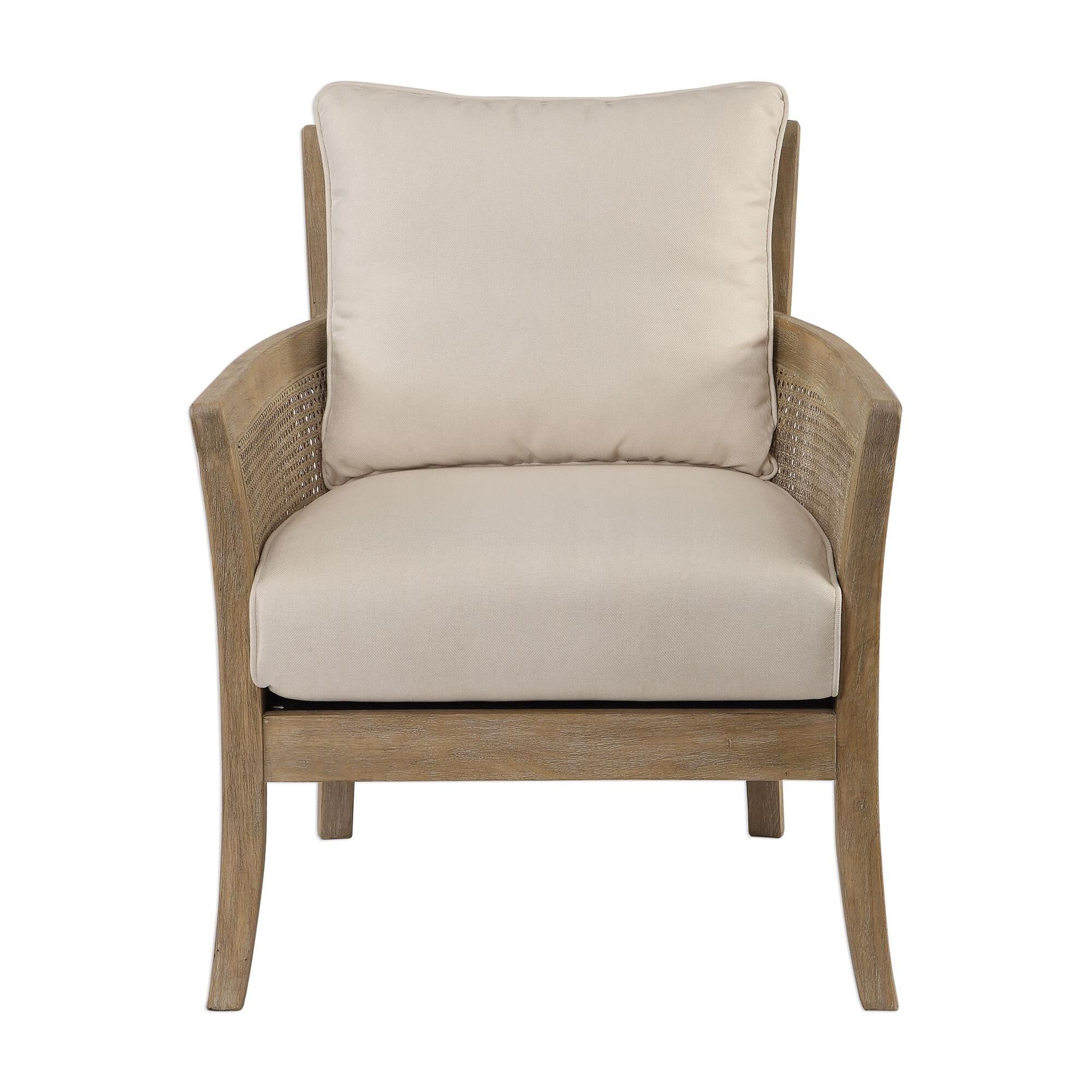 Shown in High Supportive Back And Curvy Flair Arms Make A Grand Style Statement In A Lightly Glazed And Bleac finish