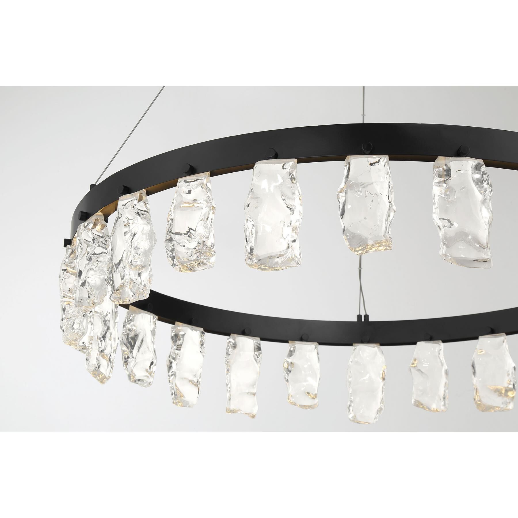 Shown in Coal finish and Faux Rock Crystal glass