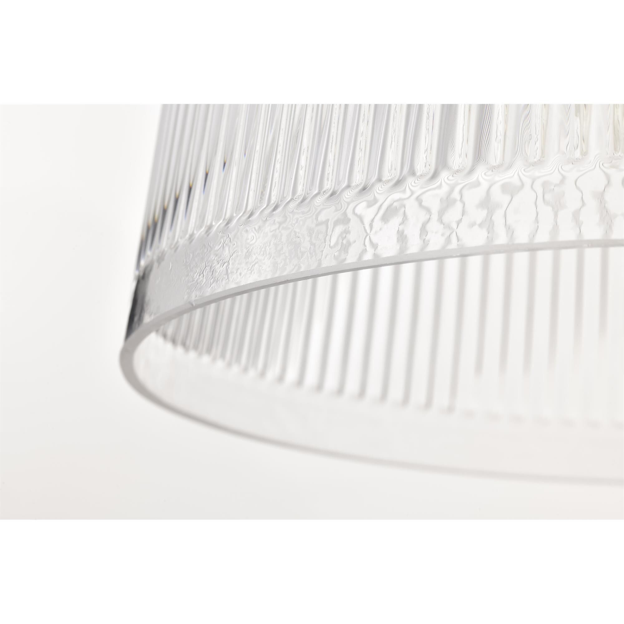 Shown in Matte Black finish and Clear Ribbed glass