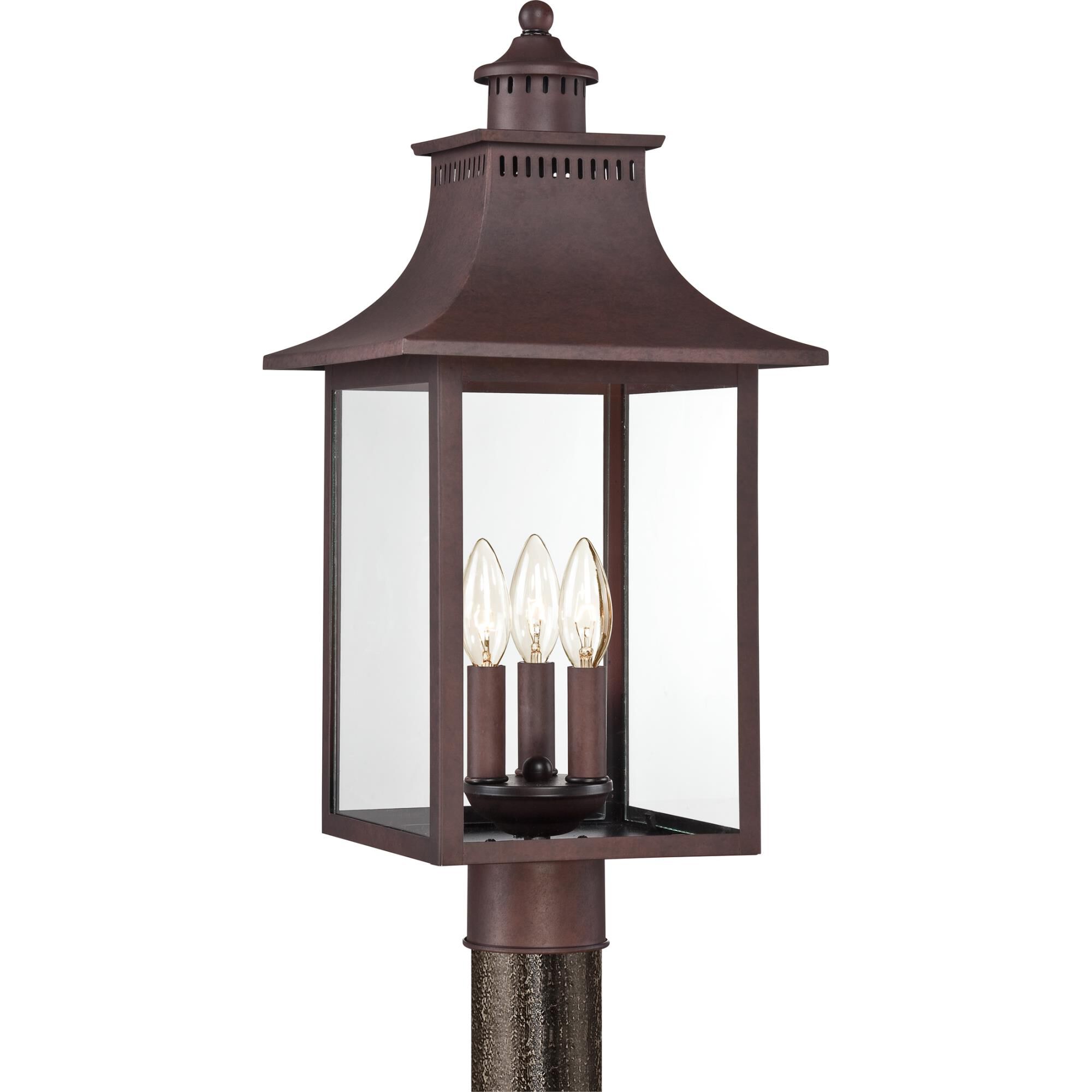 Chancellor 22 Inch Tall 3 Light Outdoor Post Lamp by Quoizel