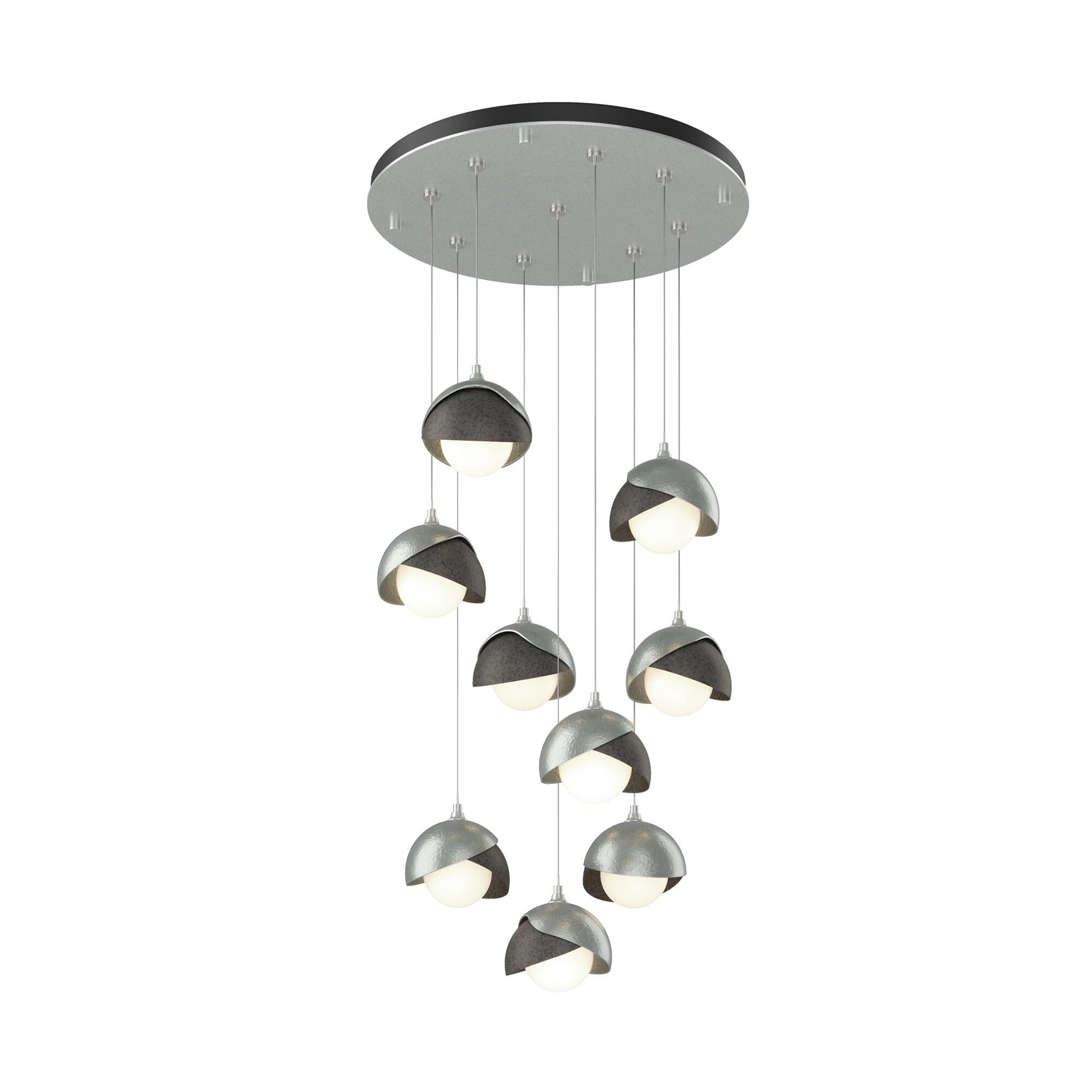 Shown in Vintage Platinum finish and Opal (Gg) glass and Natural Iron (20) accent