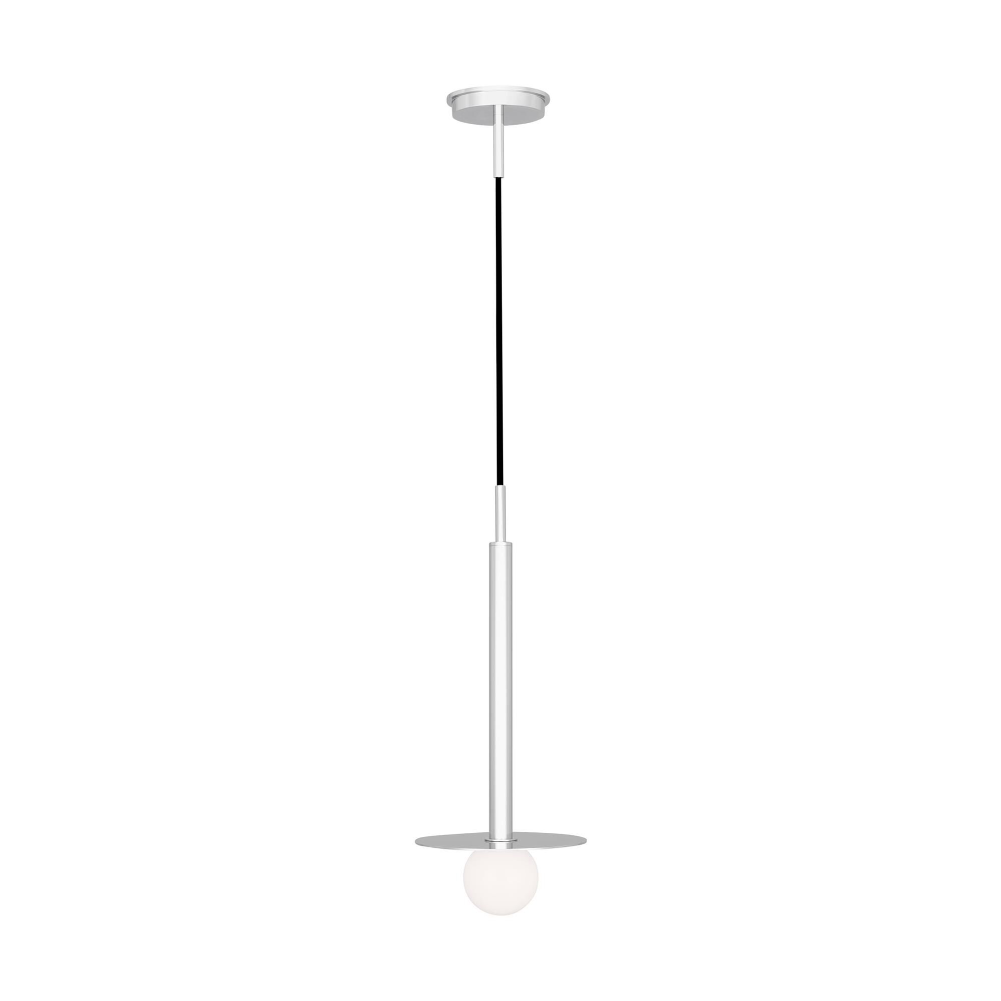 Shown in Polished Nickel finish and White Steel / Glass Diffuser shade