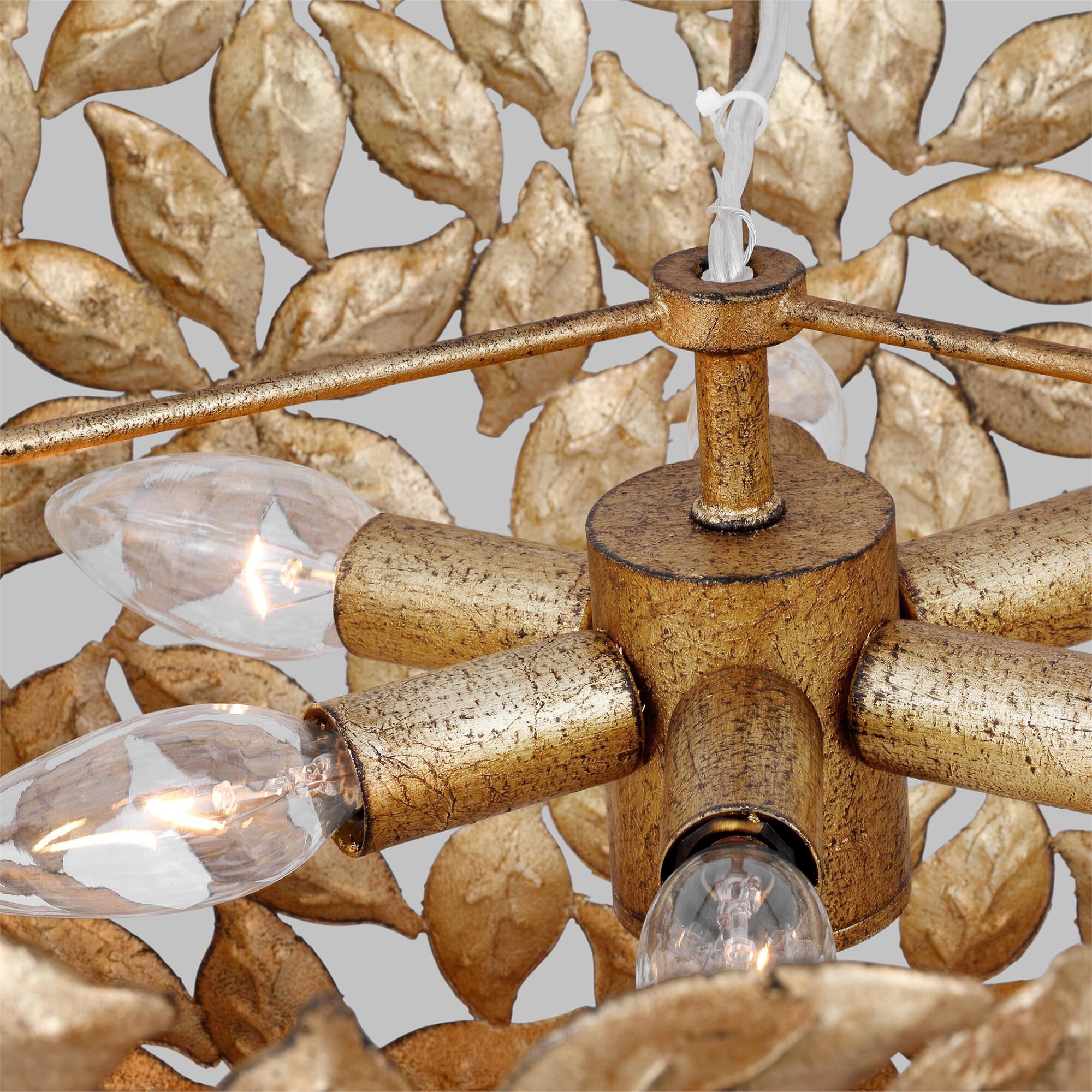 Shown in Antique Gild finish and Antique Gild Steel shade