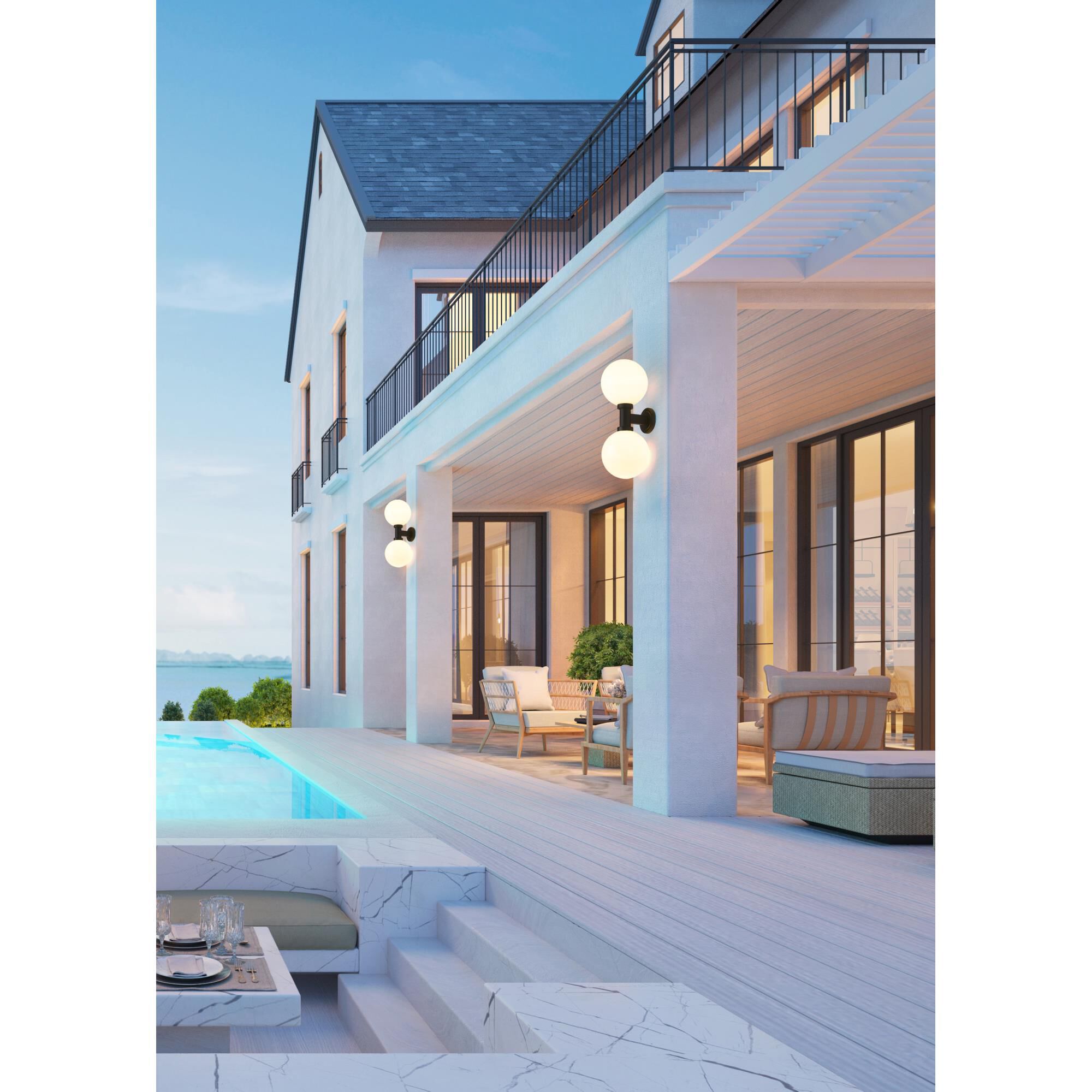 Shown in Black finish and Opal glass