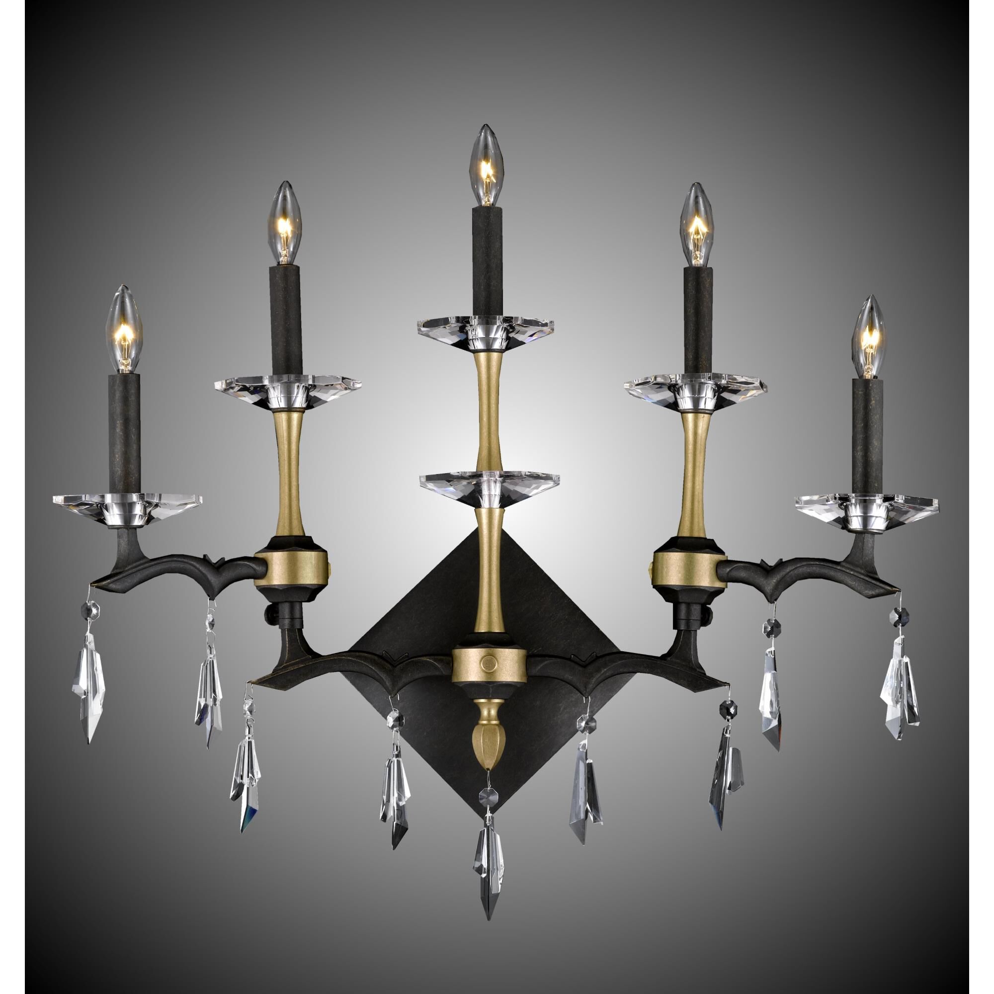 Shown in Polished Brass With Old Brass Accents finish and Precision  Bobeche crystal