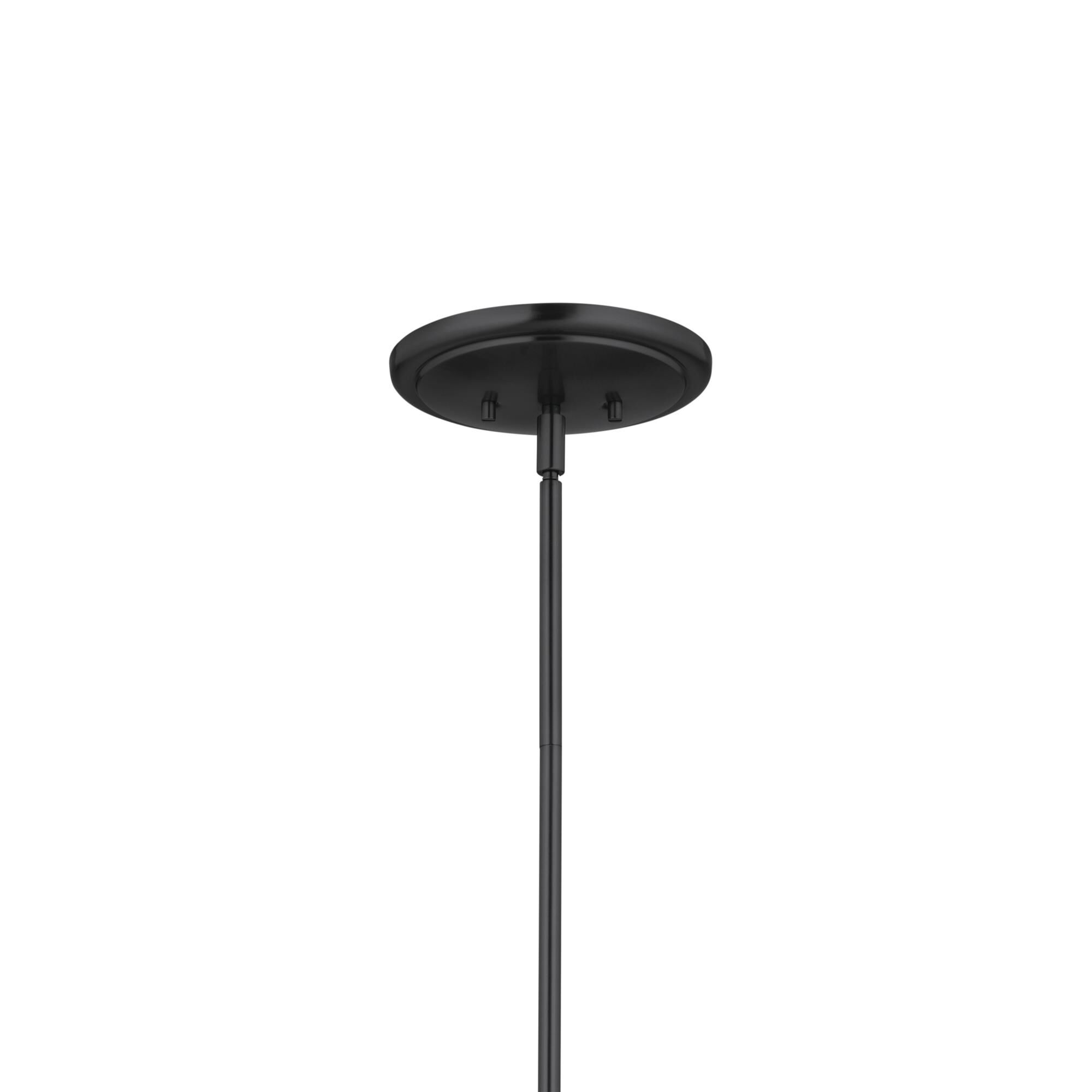 Shown in Black finish and Fabric and Bell shade