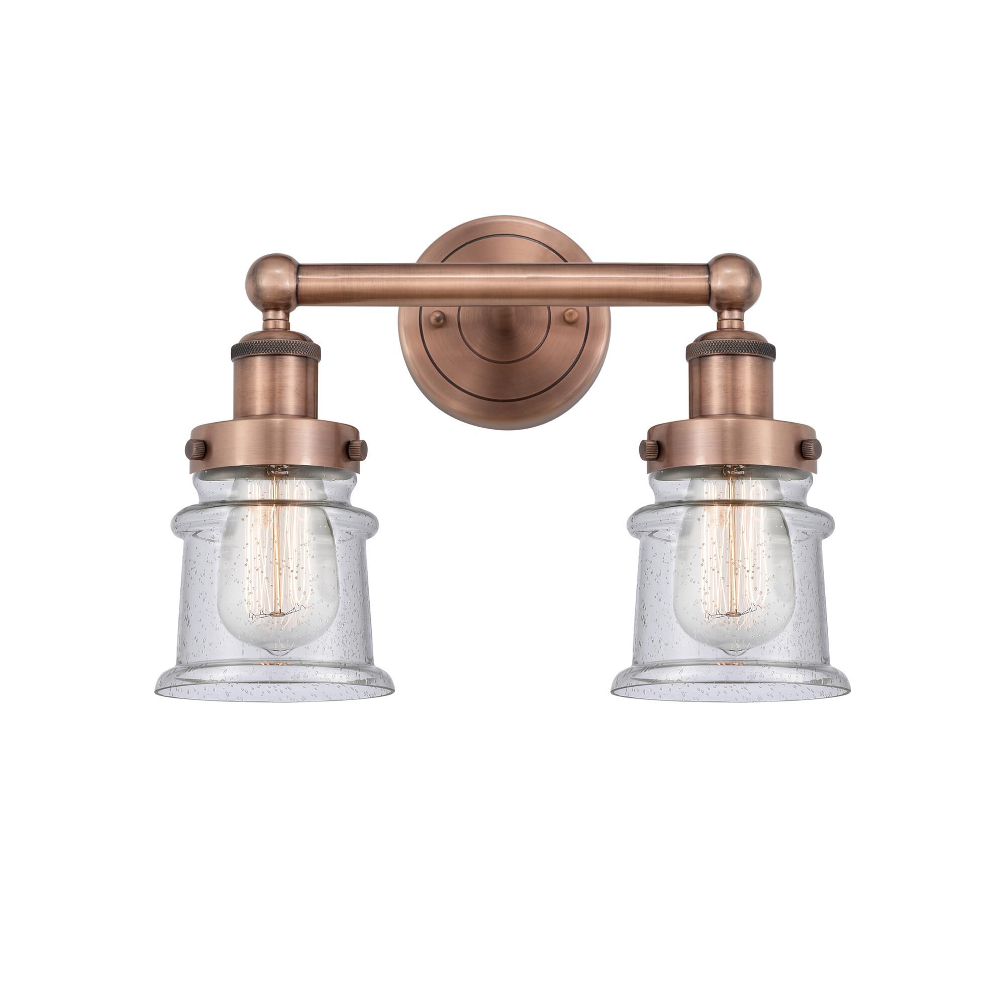 Shown in Antique Copper finish and Seedy glass