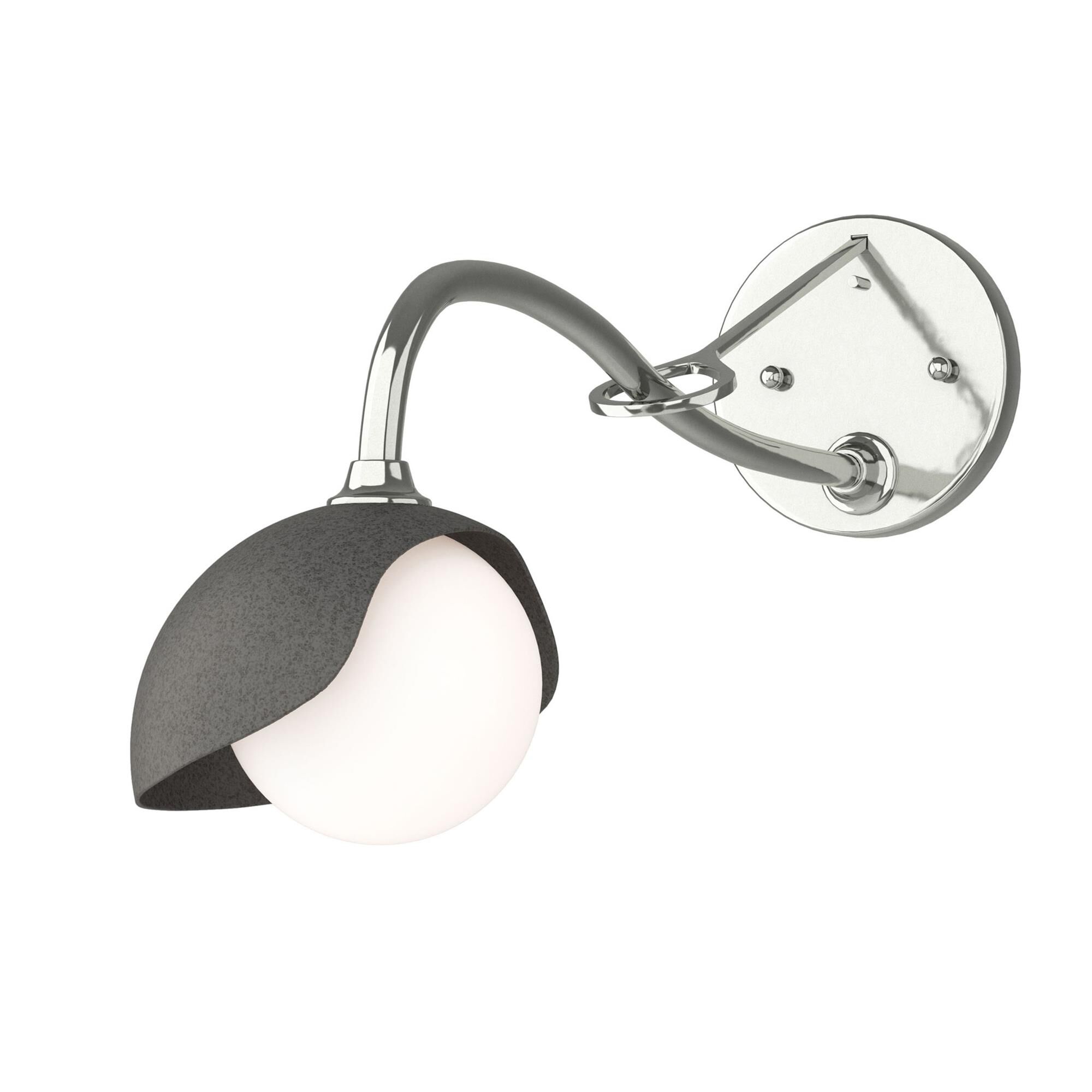 Shown in Sterling finish and Opal glass and Natural Iron (20) accent