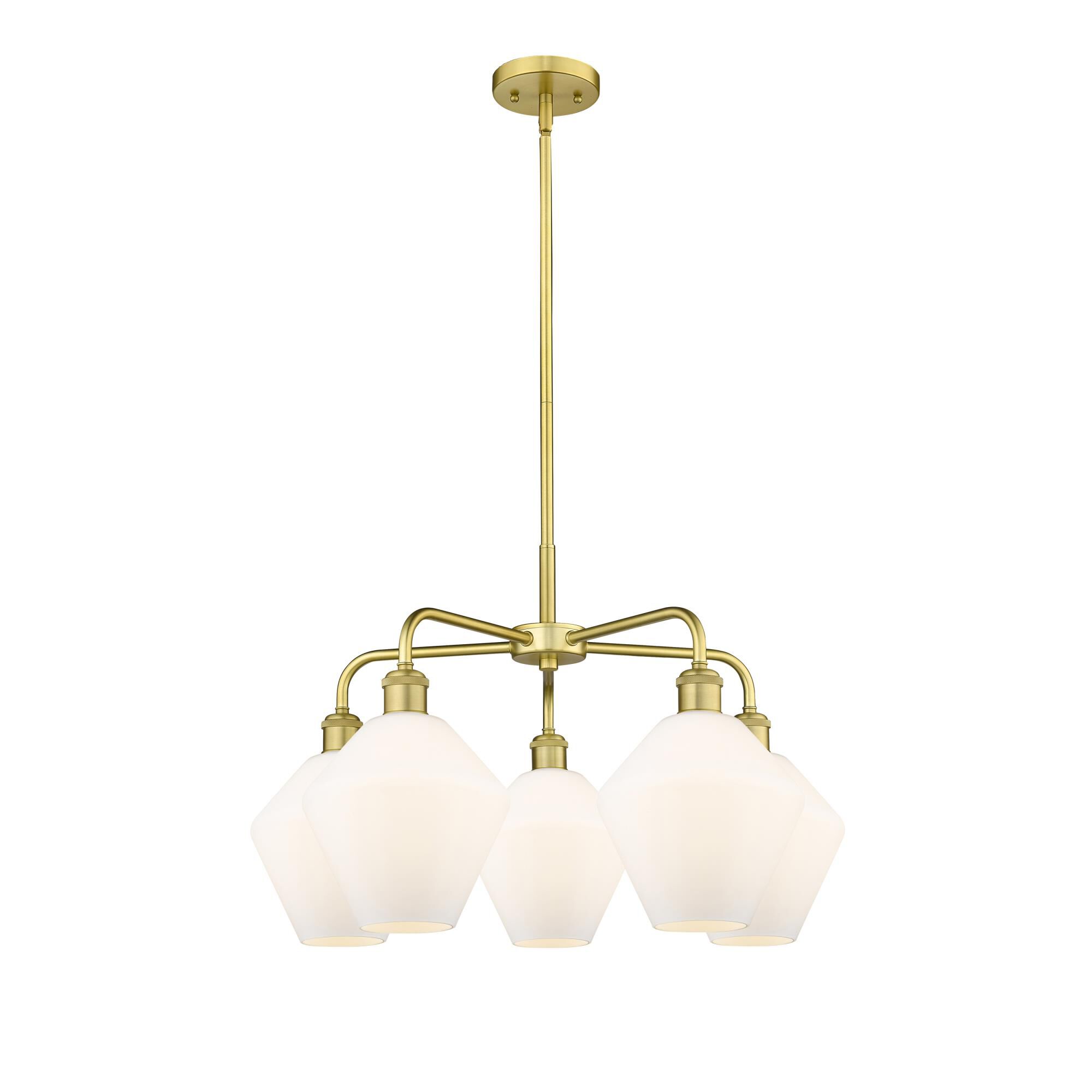 Shown in Satin Gold finish and Cased Matte White glass