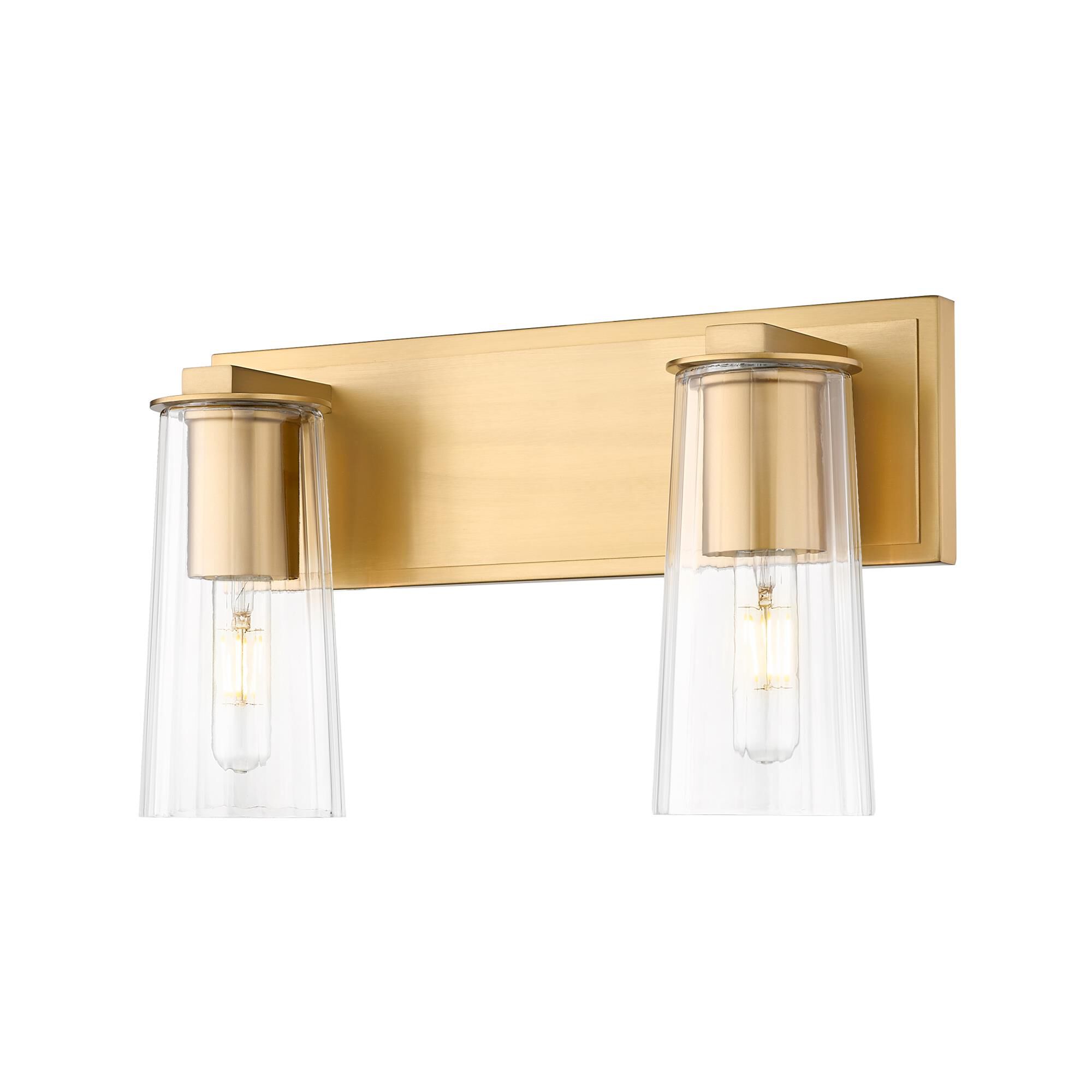 Shown in Modern Gold finish and Clear glass and Clear shade