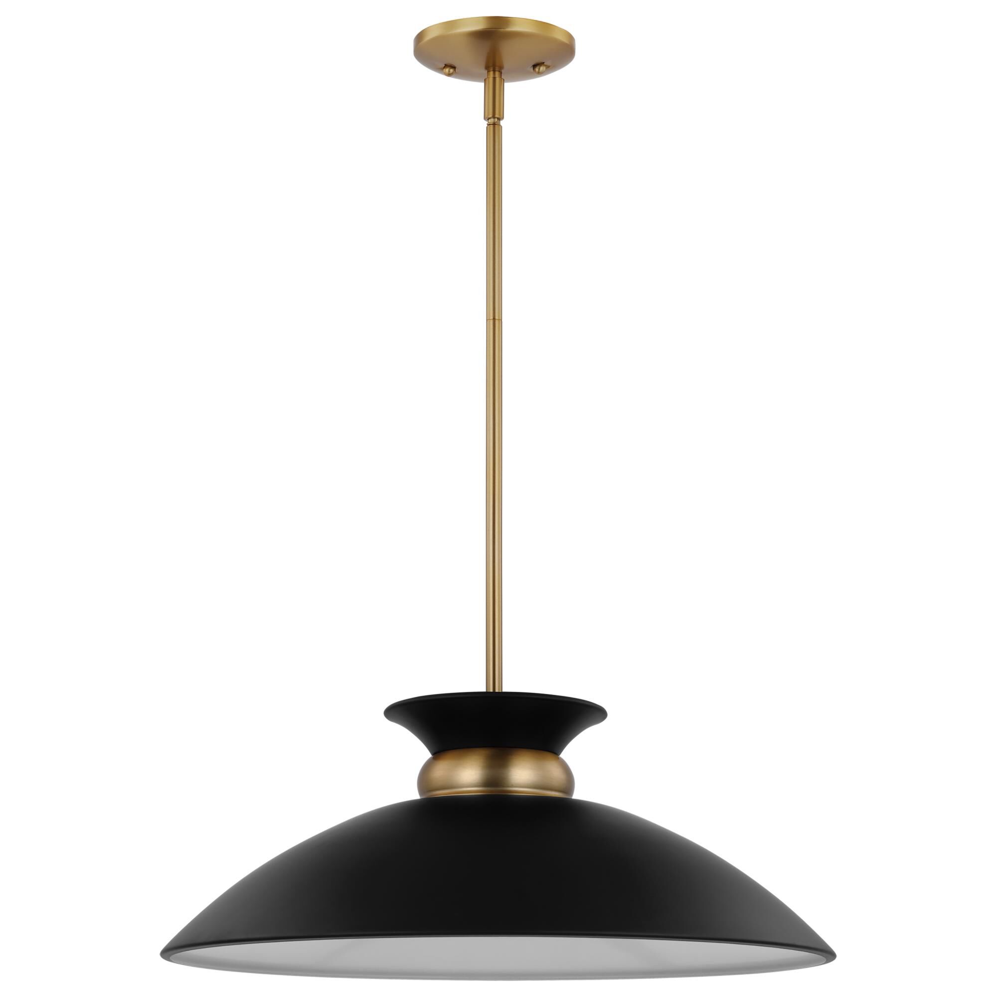 Shown in Matte Black and Burnished Brass finish