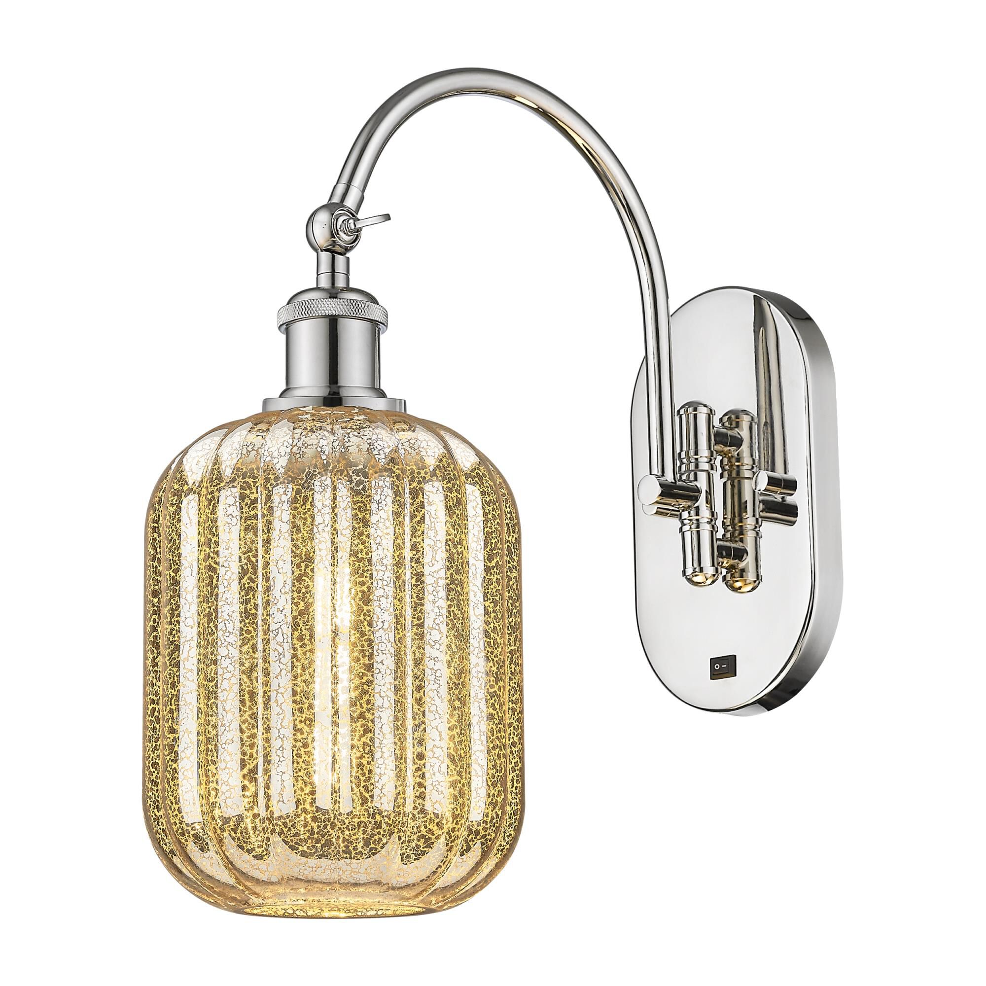 Shown in Polished Nickel finish and Mercury glass