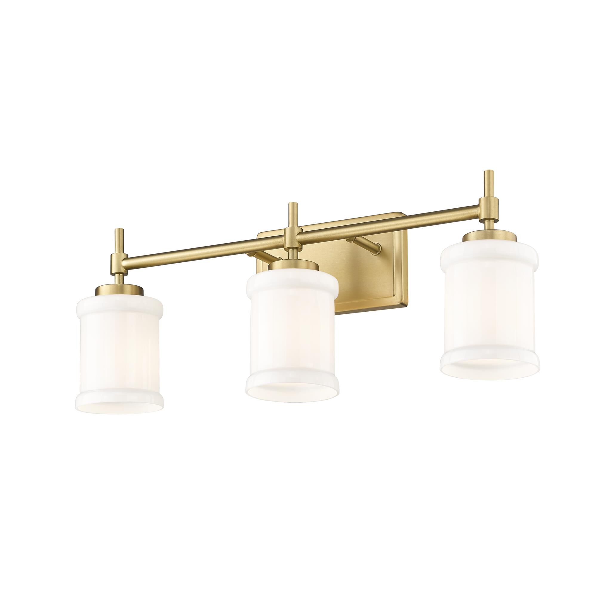 Shown in Modern Gold finish and Gloss Opal glass and Gloss Opal shade