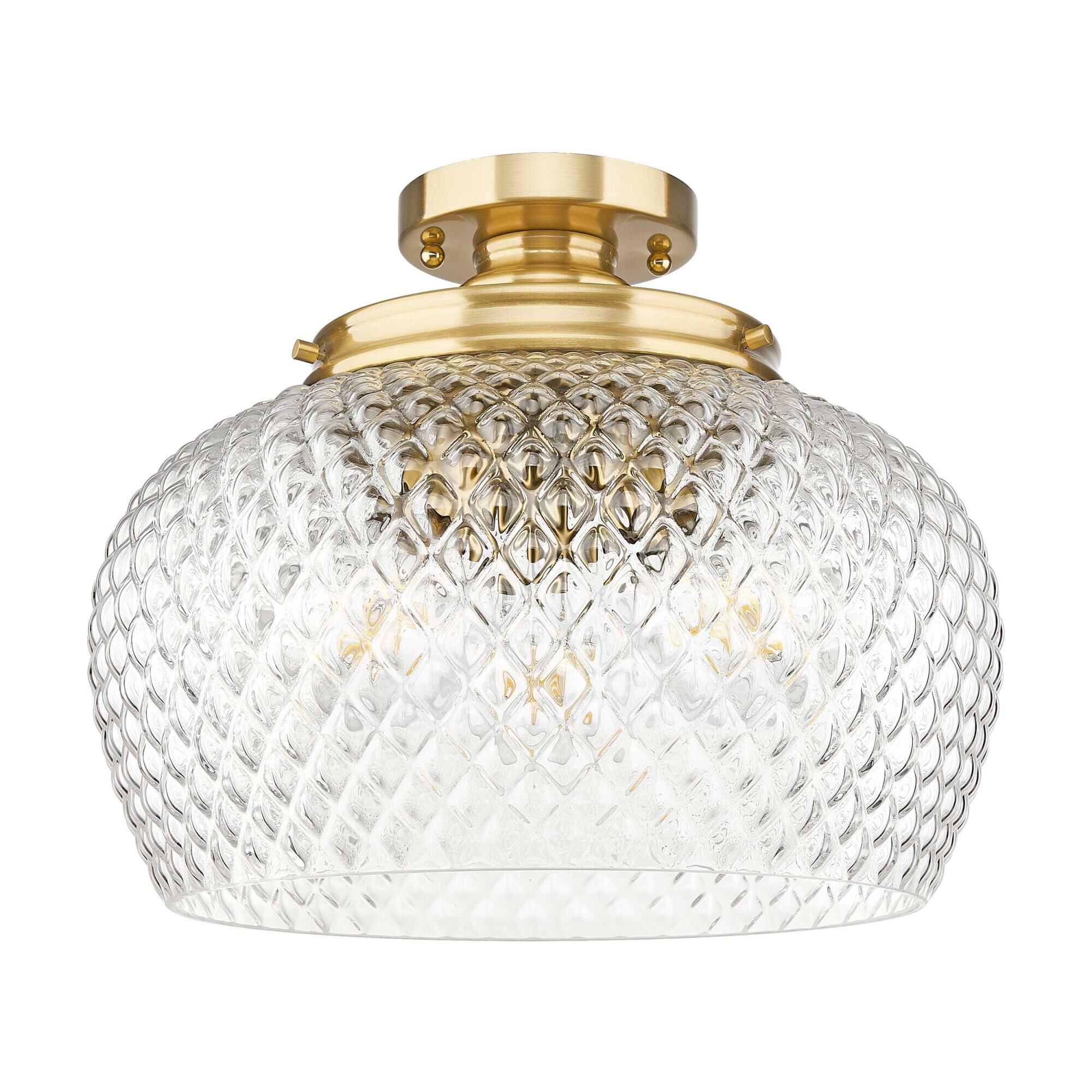 Shown in Modern Brushed Gold finish and Clear glass