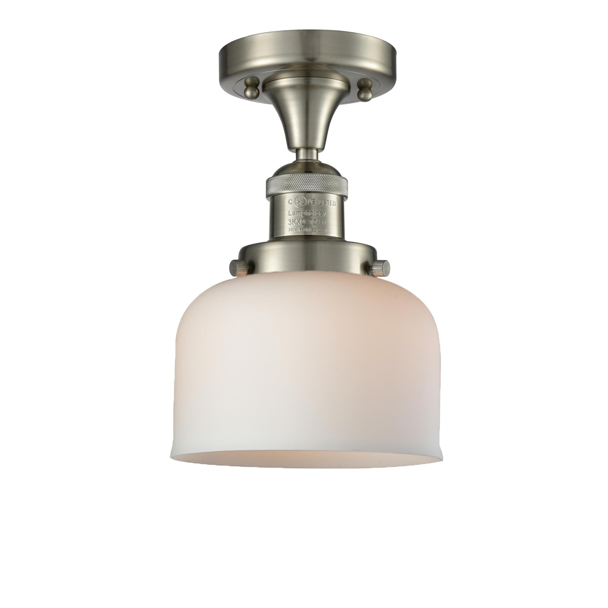 Bruno Marashlian Large Bell 8 Inch 1 Light Semi Flush Mount by Innovations Lighting