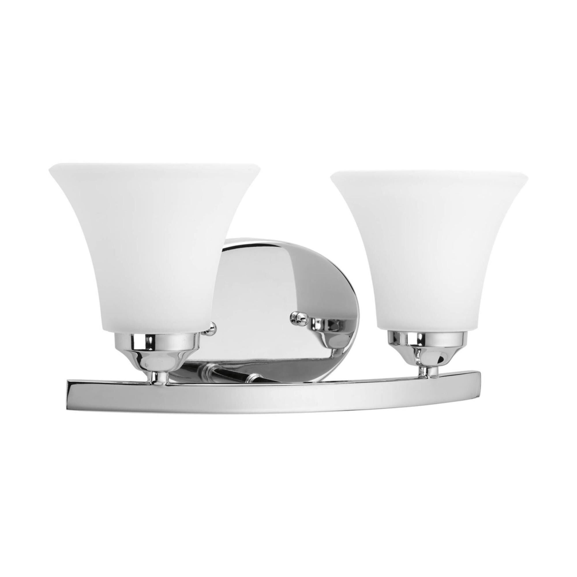 Shown in Polished Chrome finish and Etched glass