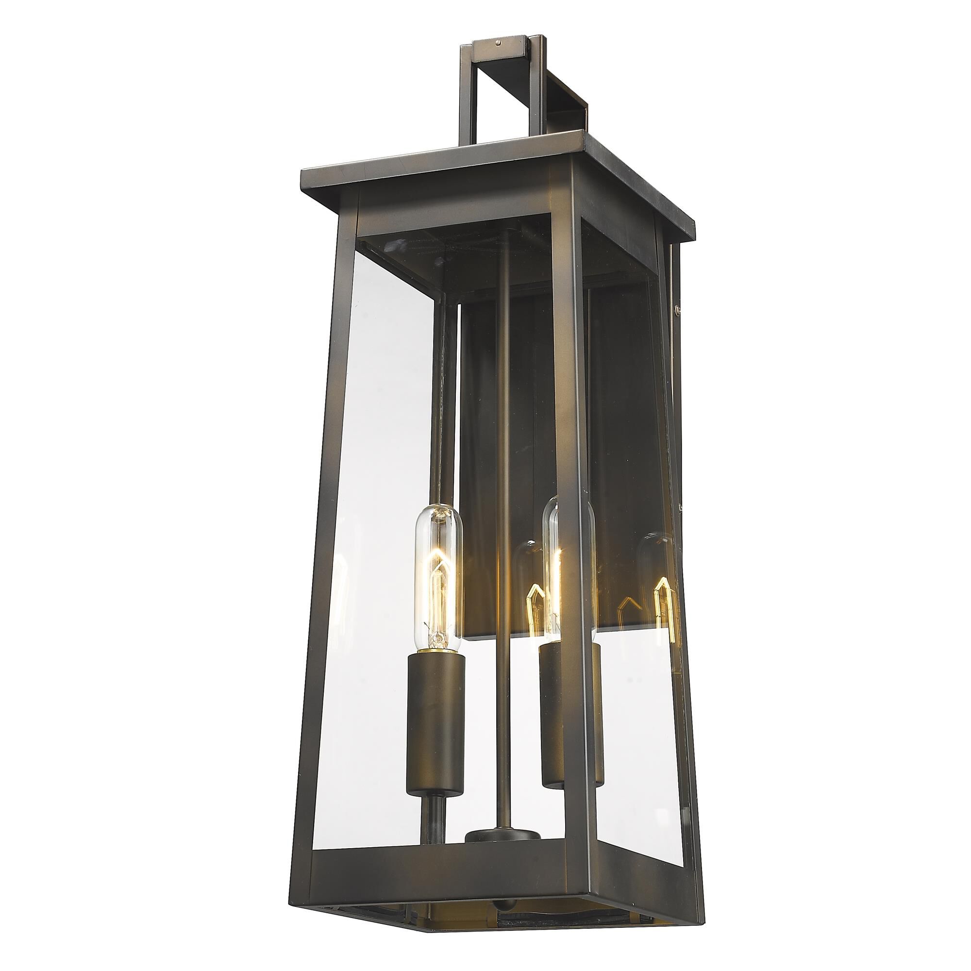 Shown in Oil-Rubbed Bronze finish and Clear glass and Clear Glass Panels shade