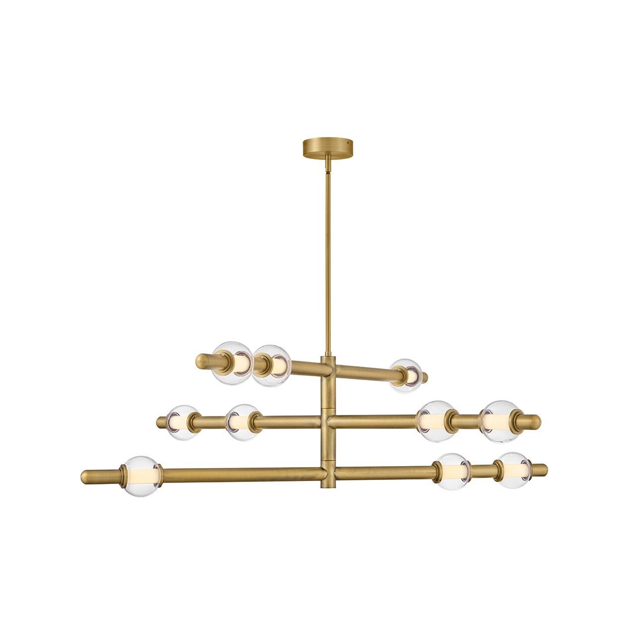 Shown in Lacquered Brass finish and Clear glass