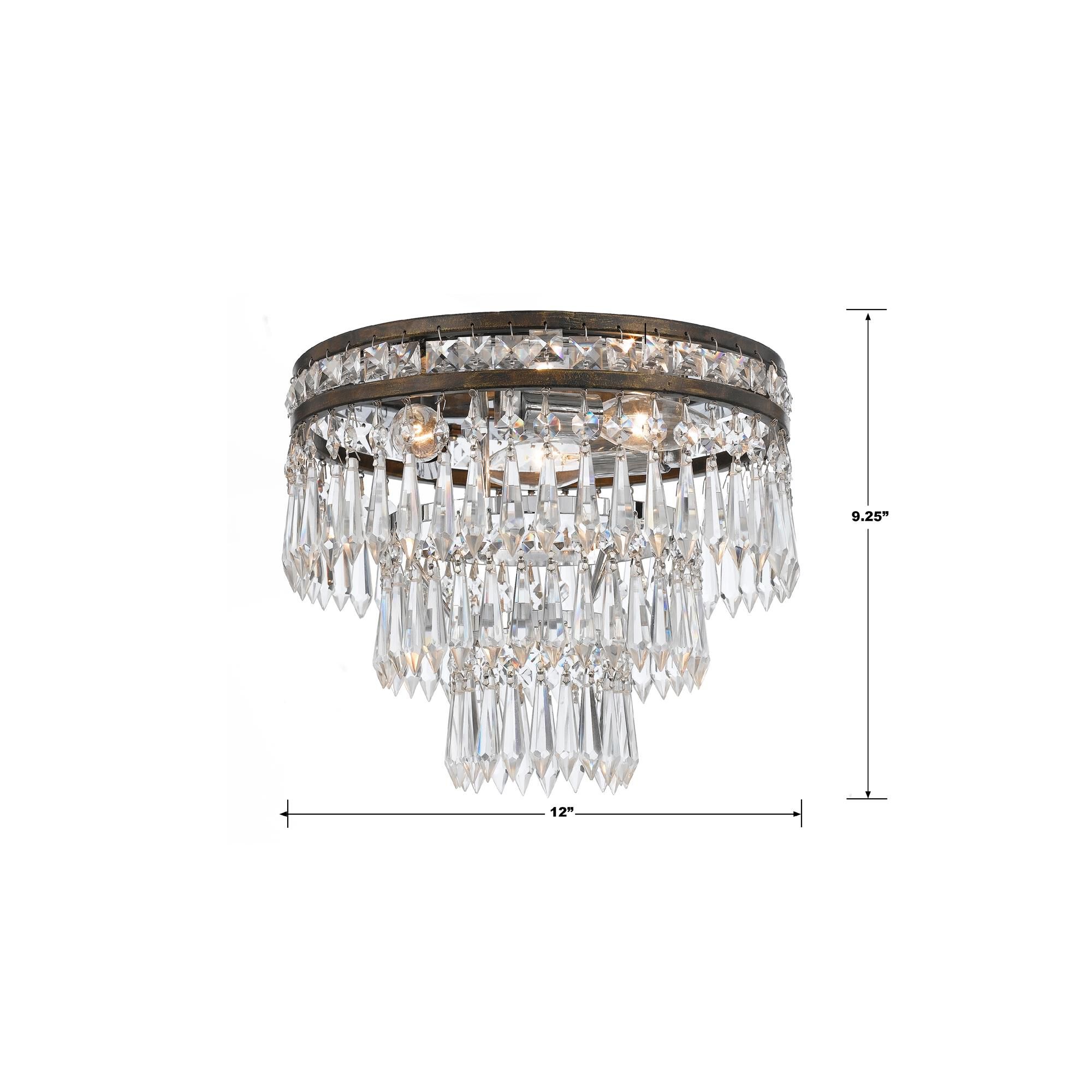 Shown in English Bronze finish and Hand Cut Crystal crystal