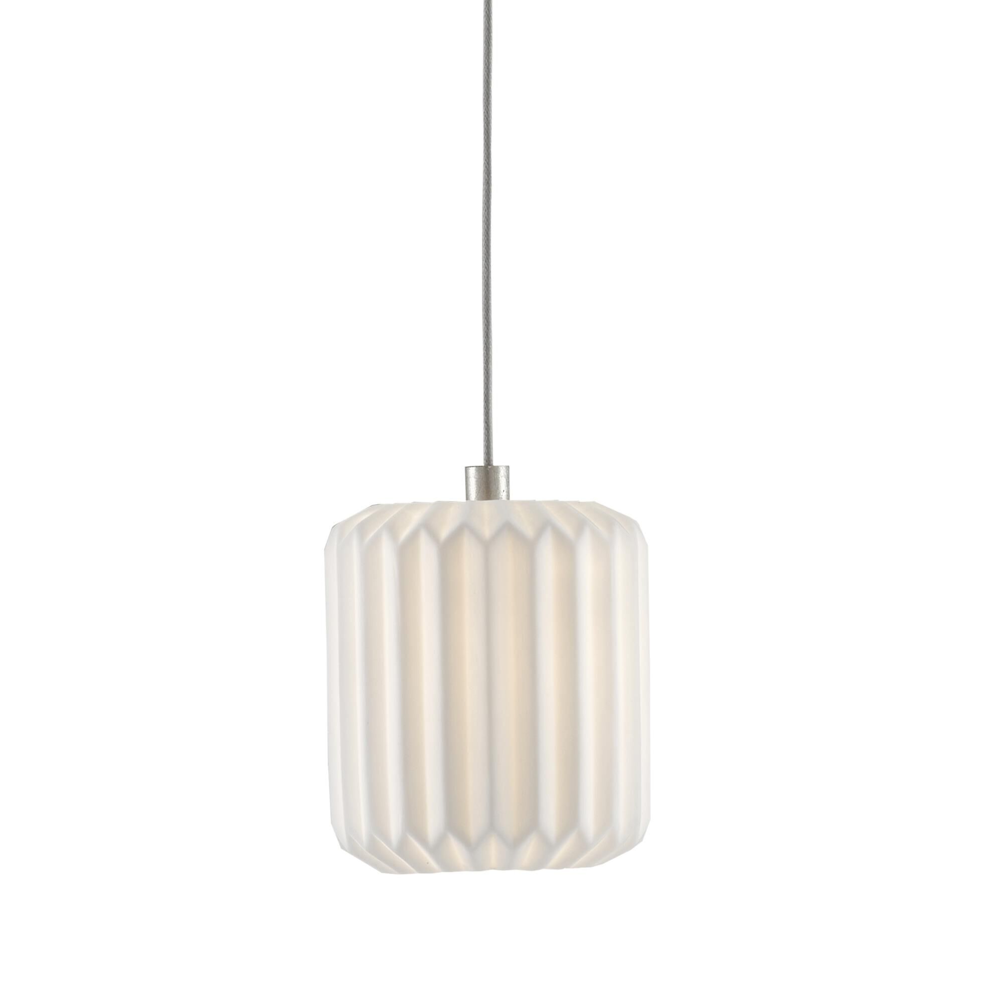 Shown in Painted Silver/White finish and Ceramic shade