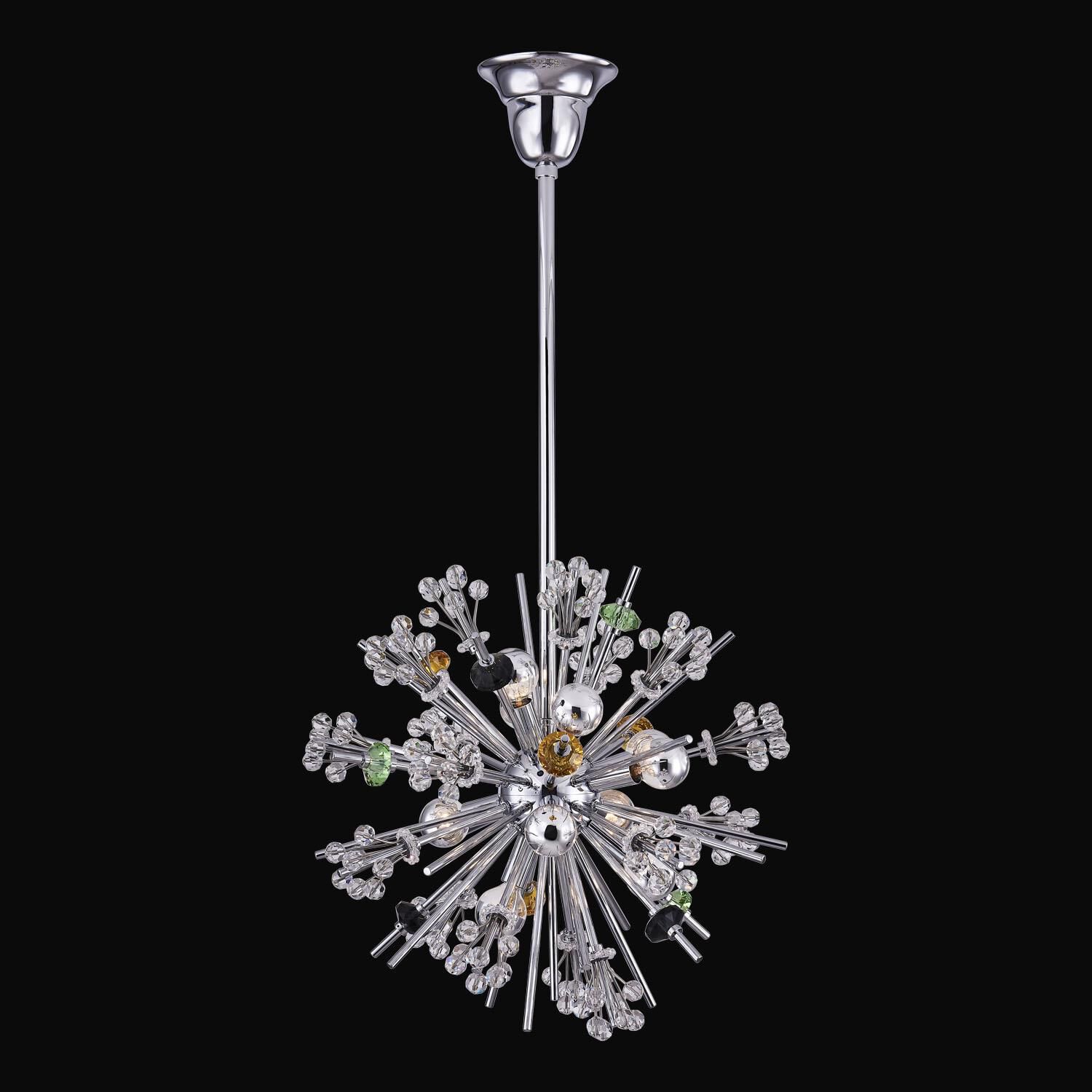 Shown in Polished Chrome finish and Constellation Colorata crystal and 0.0 glass and 0.0 shade