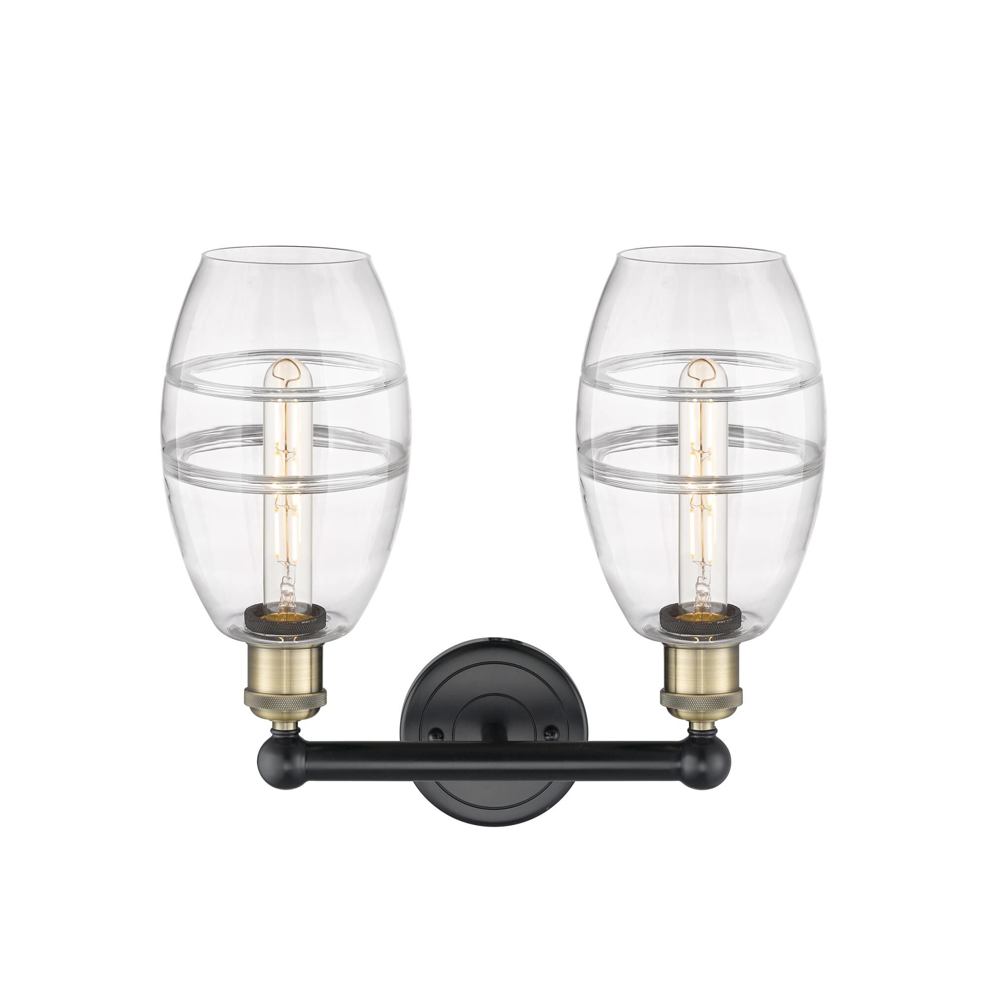 Shown in Black Antique Brass finish and Clear glass