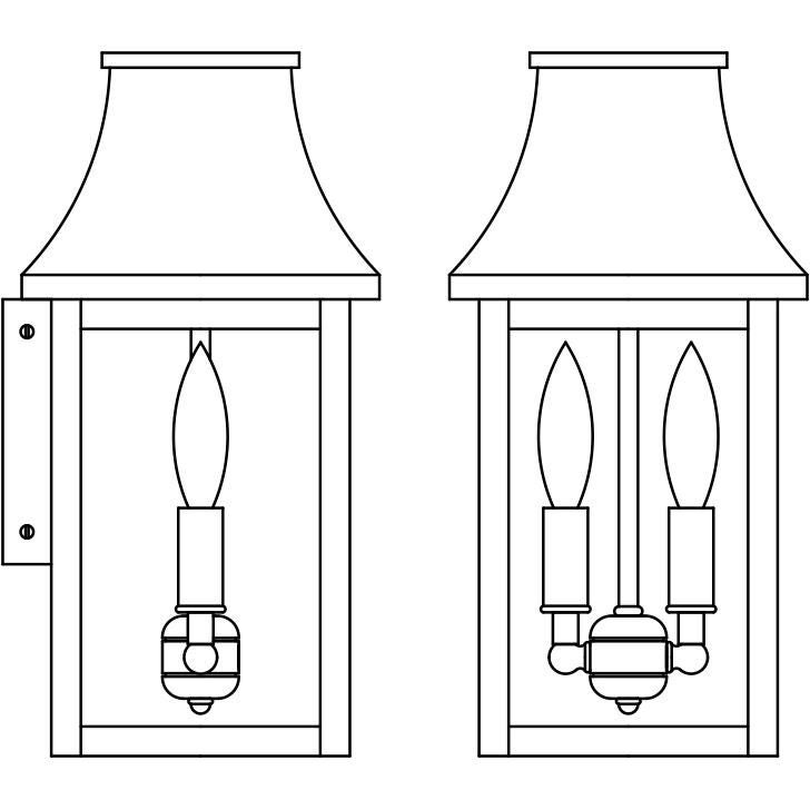 Providence 14 Inch Tall 2 Light Outdoor Wall Light by Arroyo Craftsman