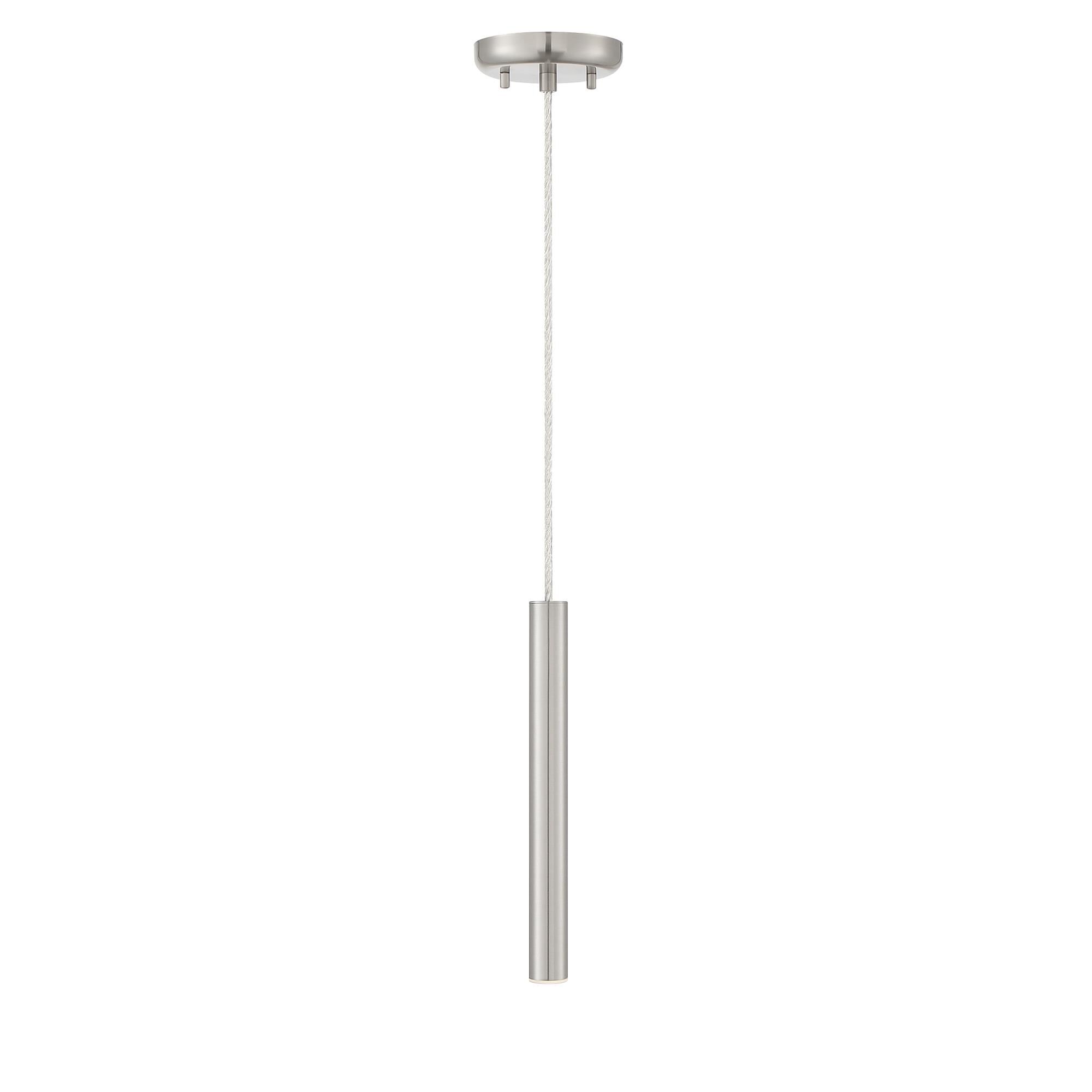 Shown in Brushed Nickel finish and Steel glass and Steel shade