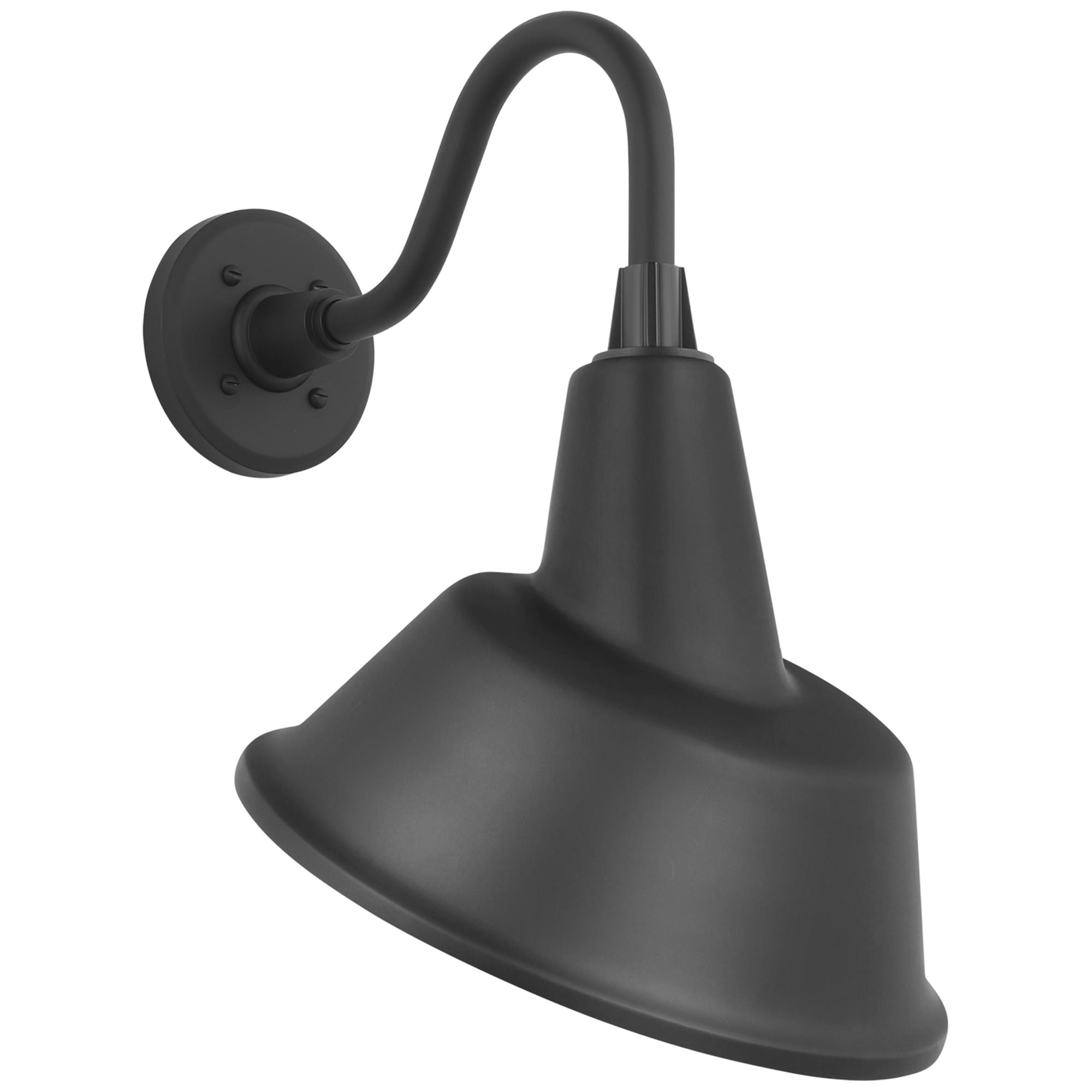 Shown in Matte Black finish and Matte Black Bowers shade