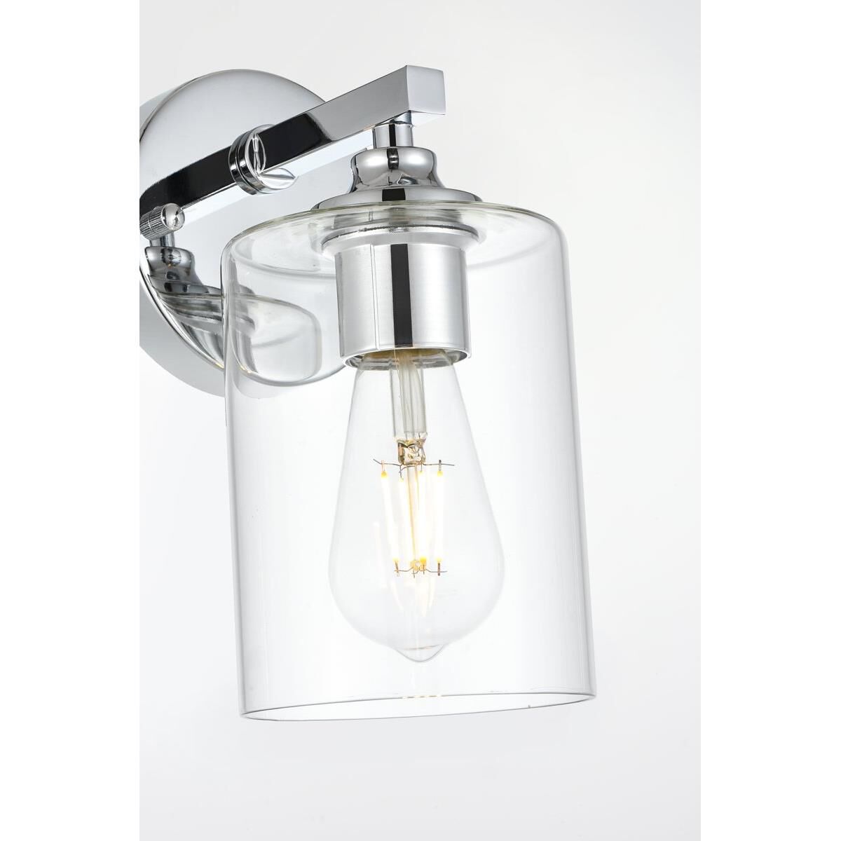 Shown in Chrome  finish and Clear glass