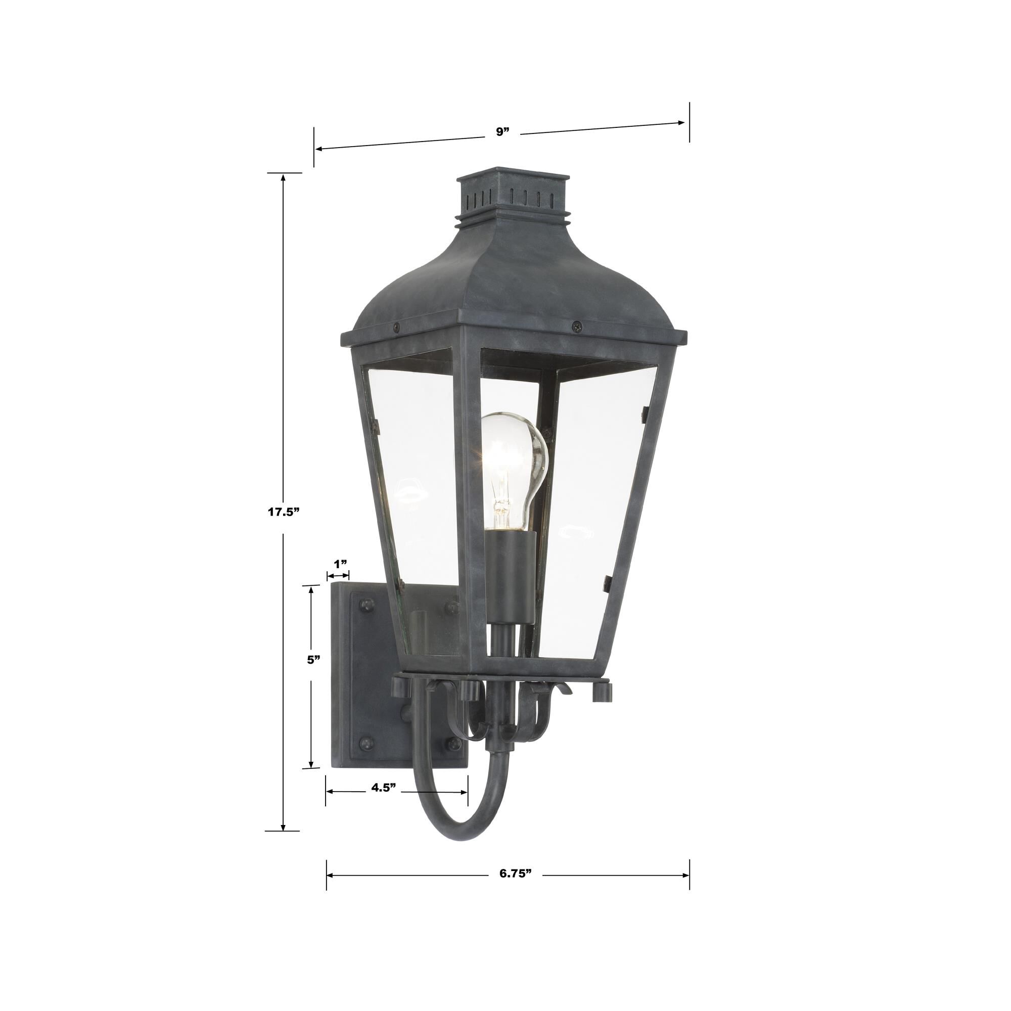 Crystorama Dumont 17 Inch Tall Outdoor Wall Light
