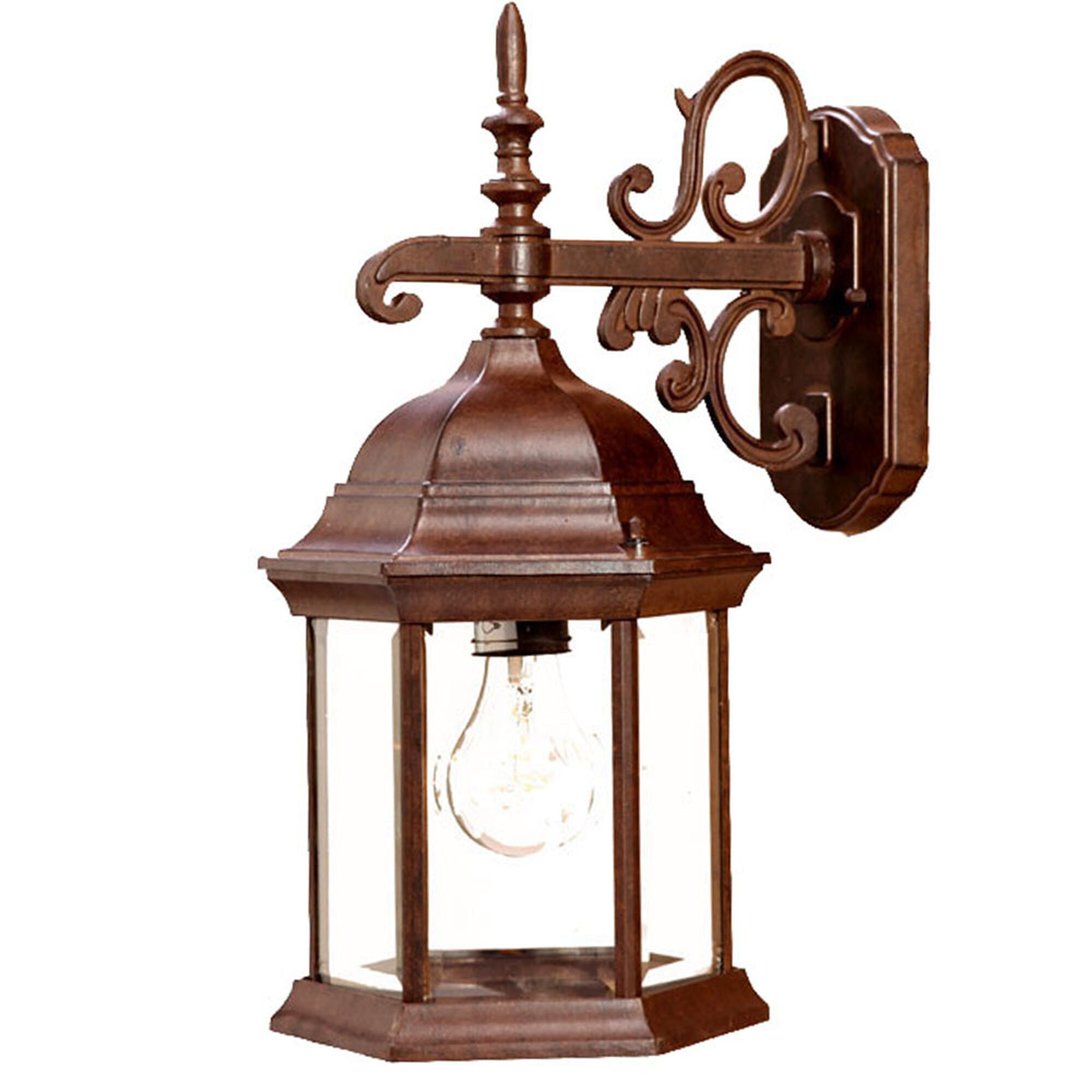 Shown in Burled Walnut finish and Clear glass and Clear Beveled Glass Panes shade