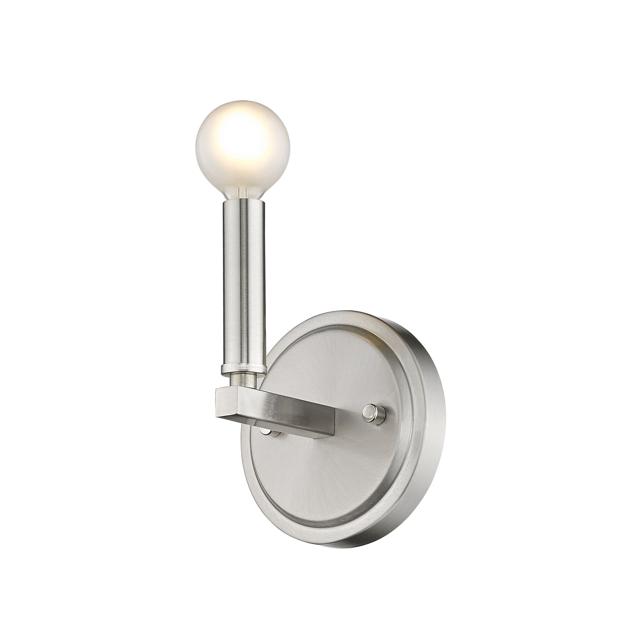 Shown in Satin Nickel finish and -- glass and -- shade