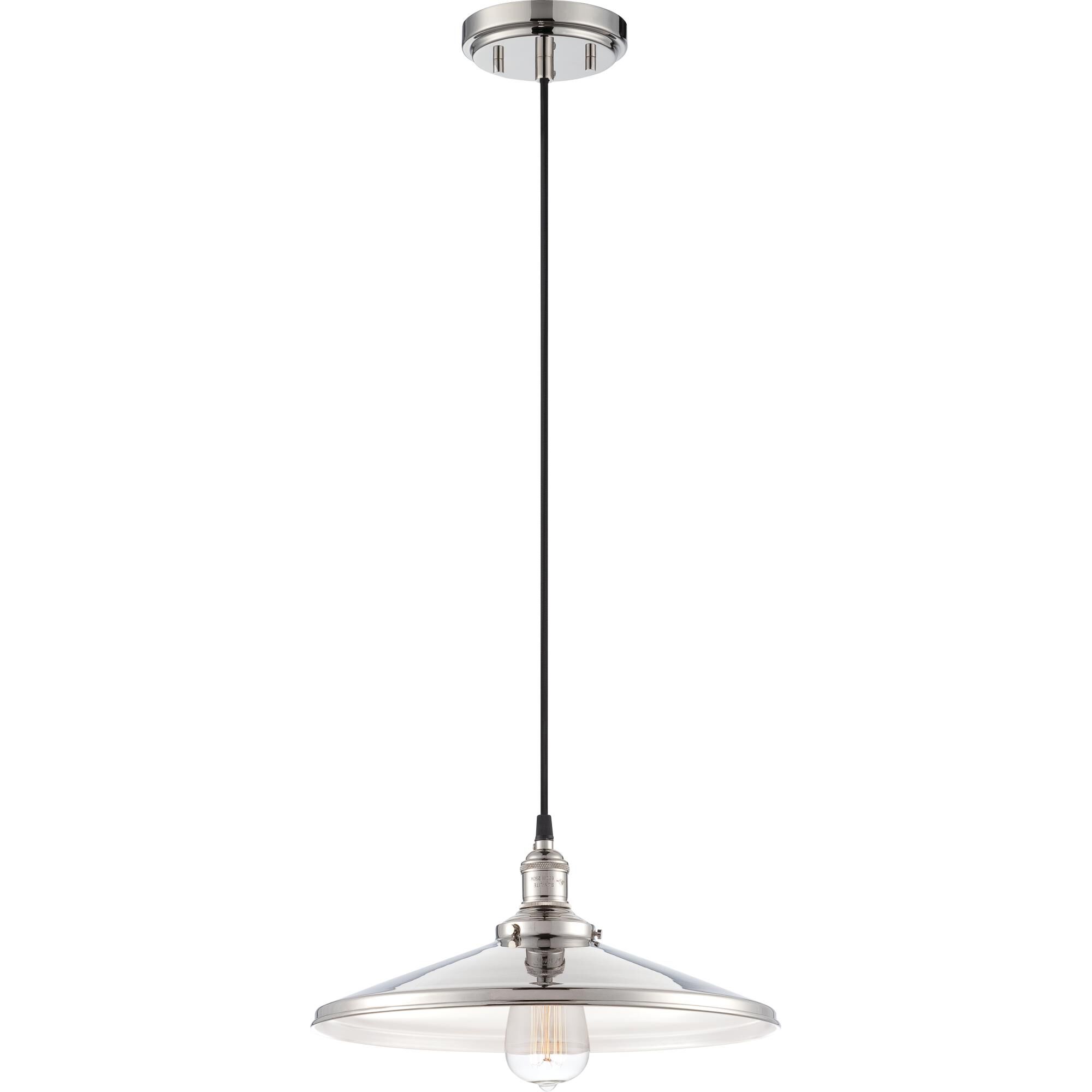 Shown in Polished Nickel finish and Metal shade