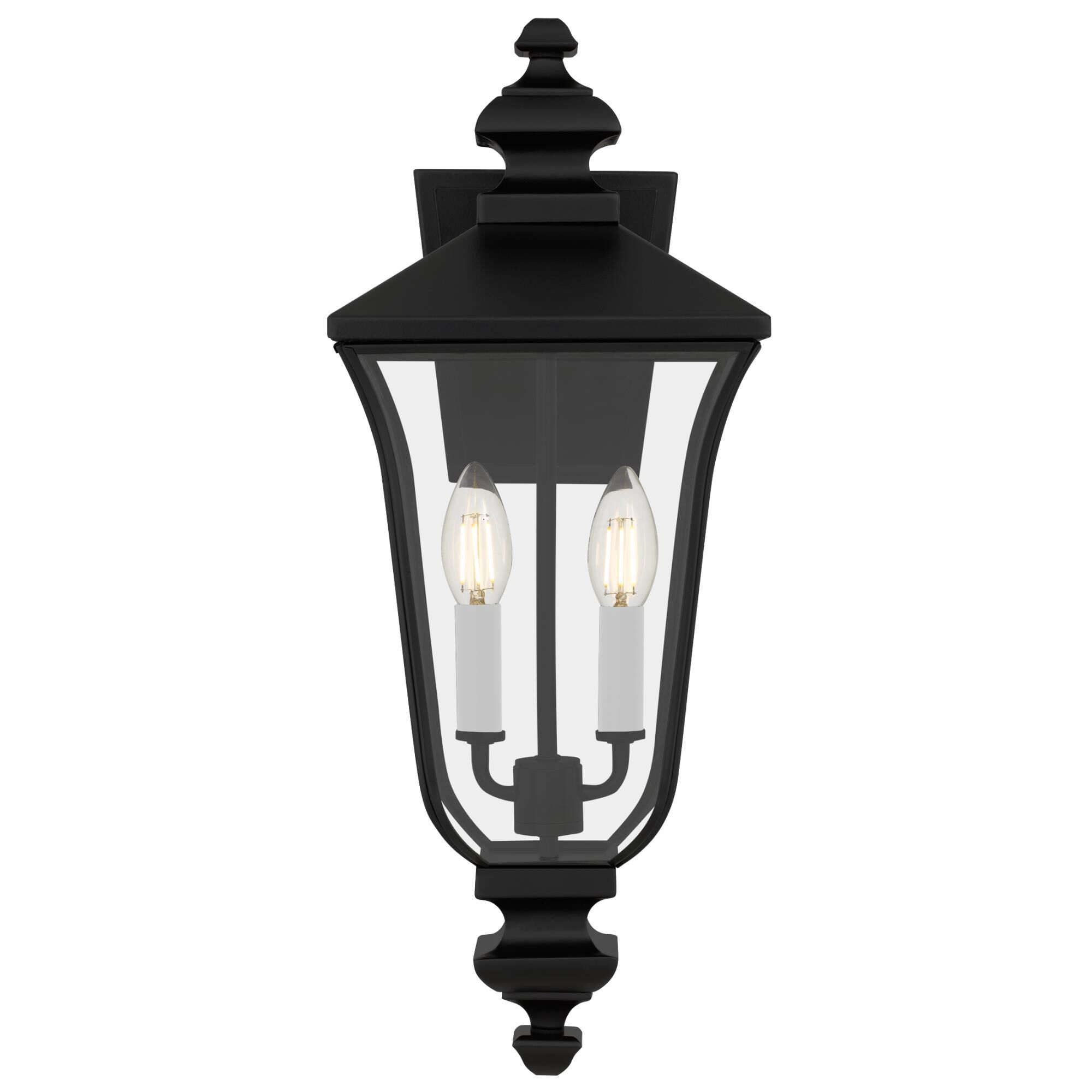 Shown in Matte Black finish and Clear glass