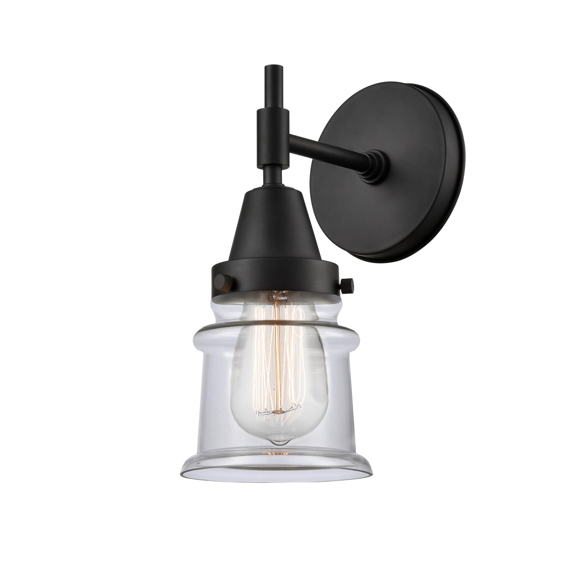 Shown in Matte Black finish and Clear Large Cone glass