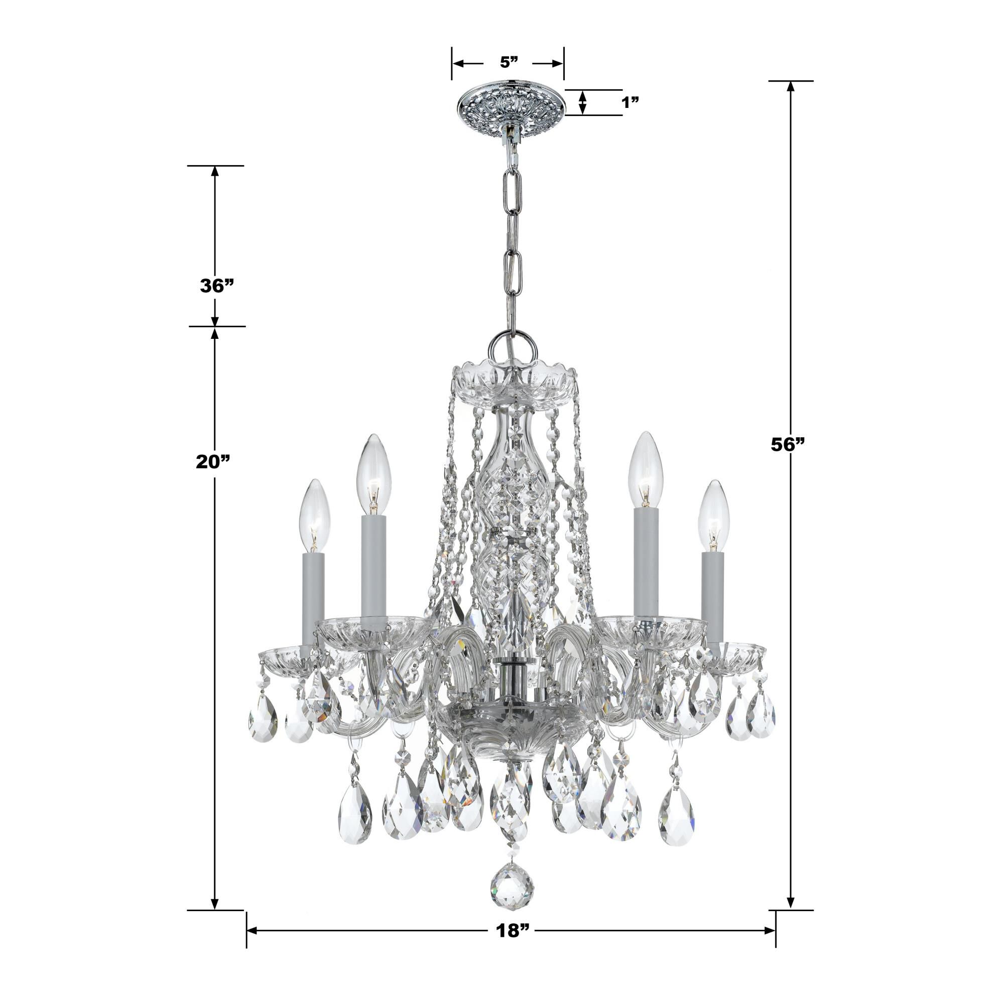 Shown in Polished Chrome finish and Hand Cut Crystal crystal