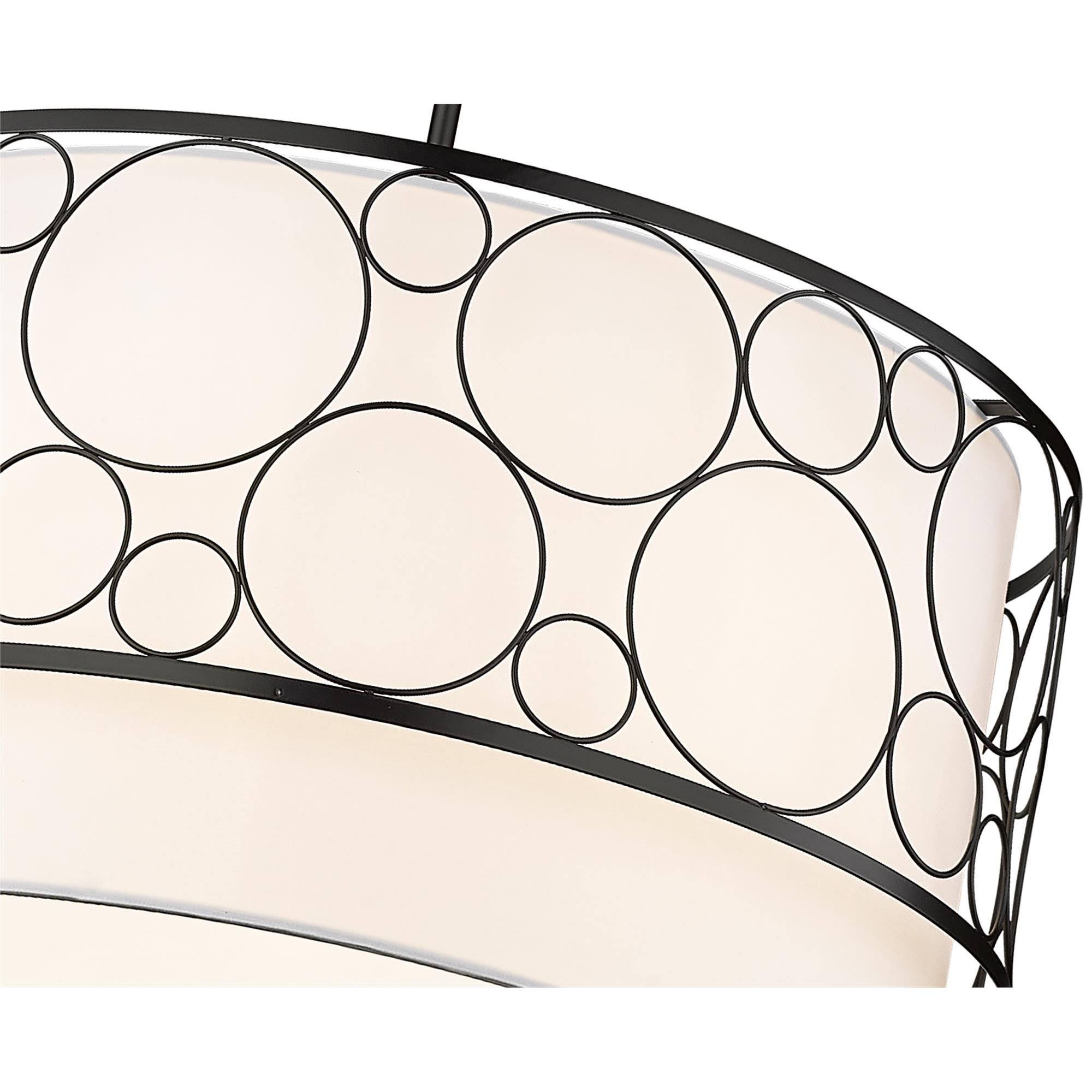 Shown in Matte Black finish and White glass and White shade