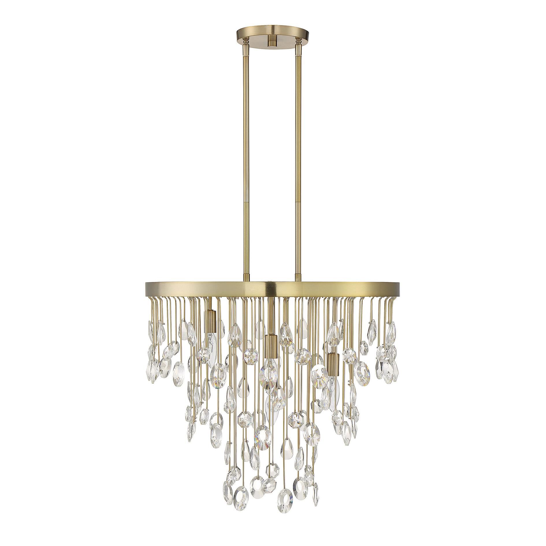 Shown in Noble Brass finish and Clear -  Hand Cut crystal