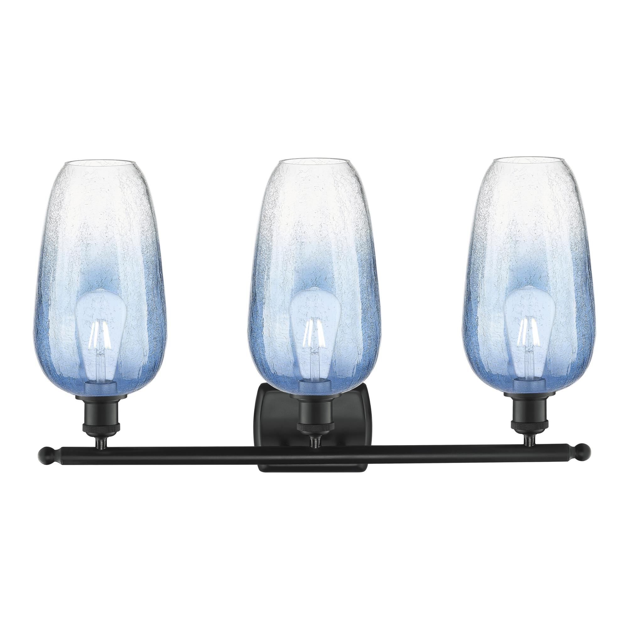 Shown in Matte Black finish and Sapphire Blue glass