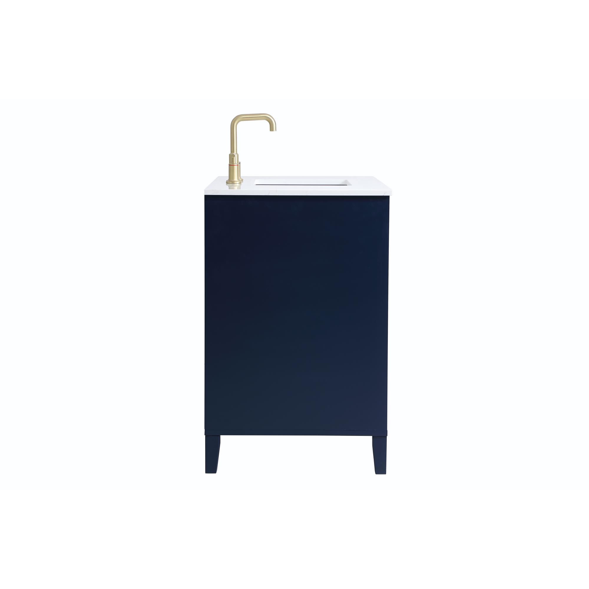 Shown in Blue And Gold With Calacatta Quartz finish