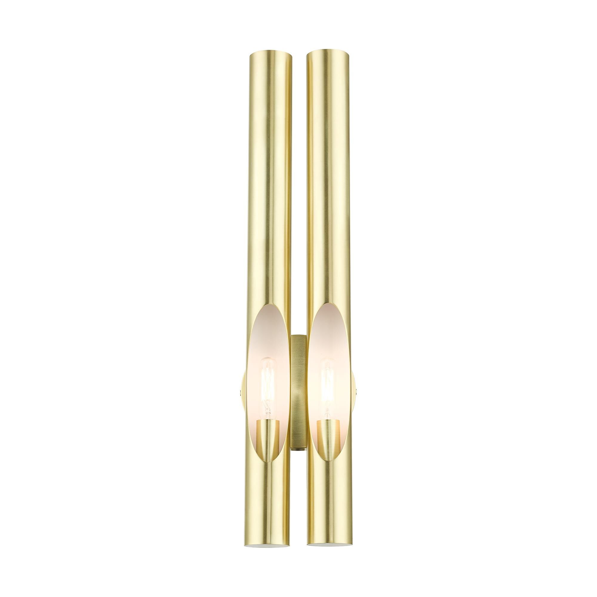 Shown in Satin Brass finish and Hand Welded Satin Brass shade