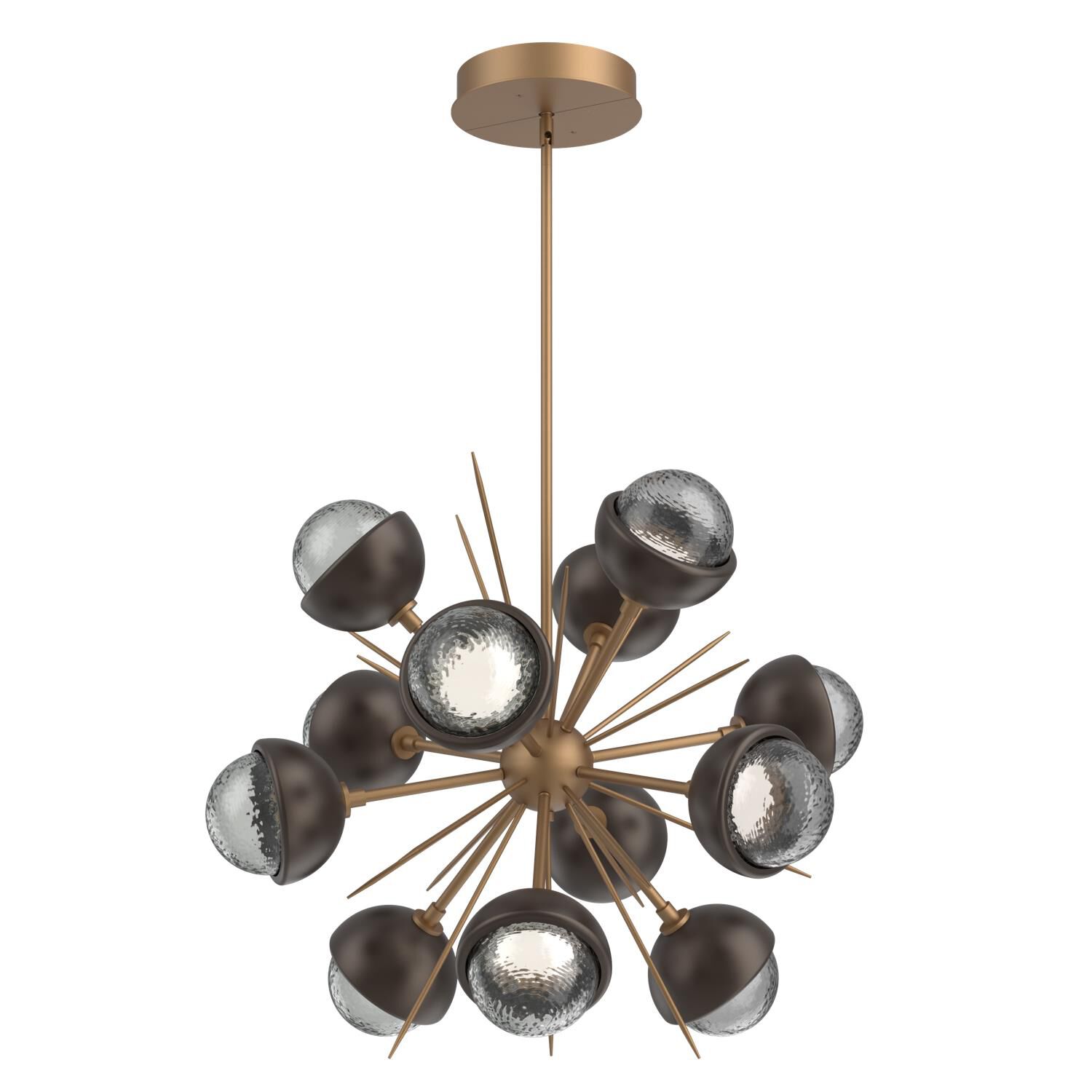 Shown in Novel Brass finish and Smoke glass and Flat Bronze accent