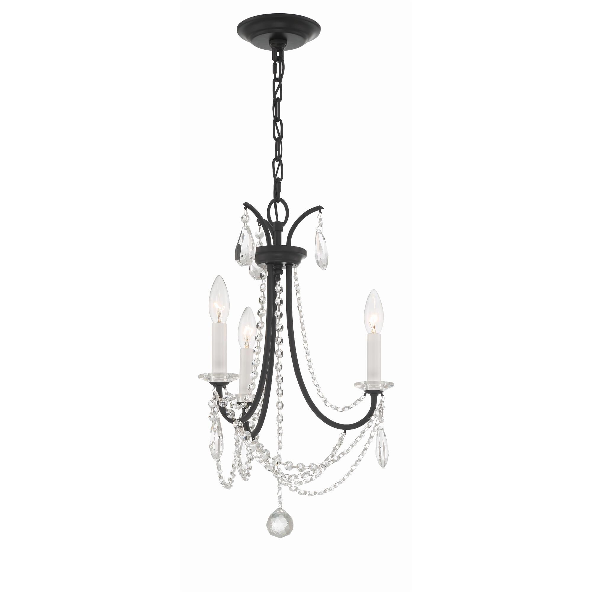 Shown in Matte Black finish and Hand Cut crystal