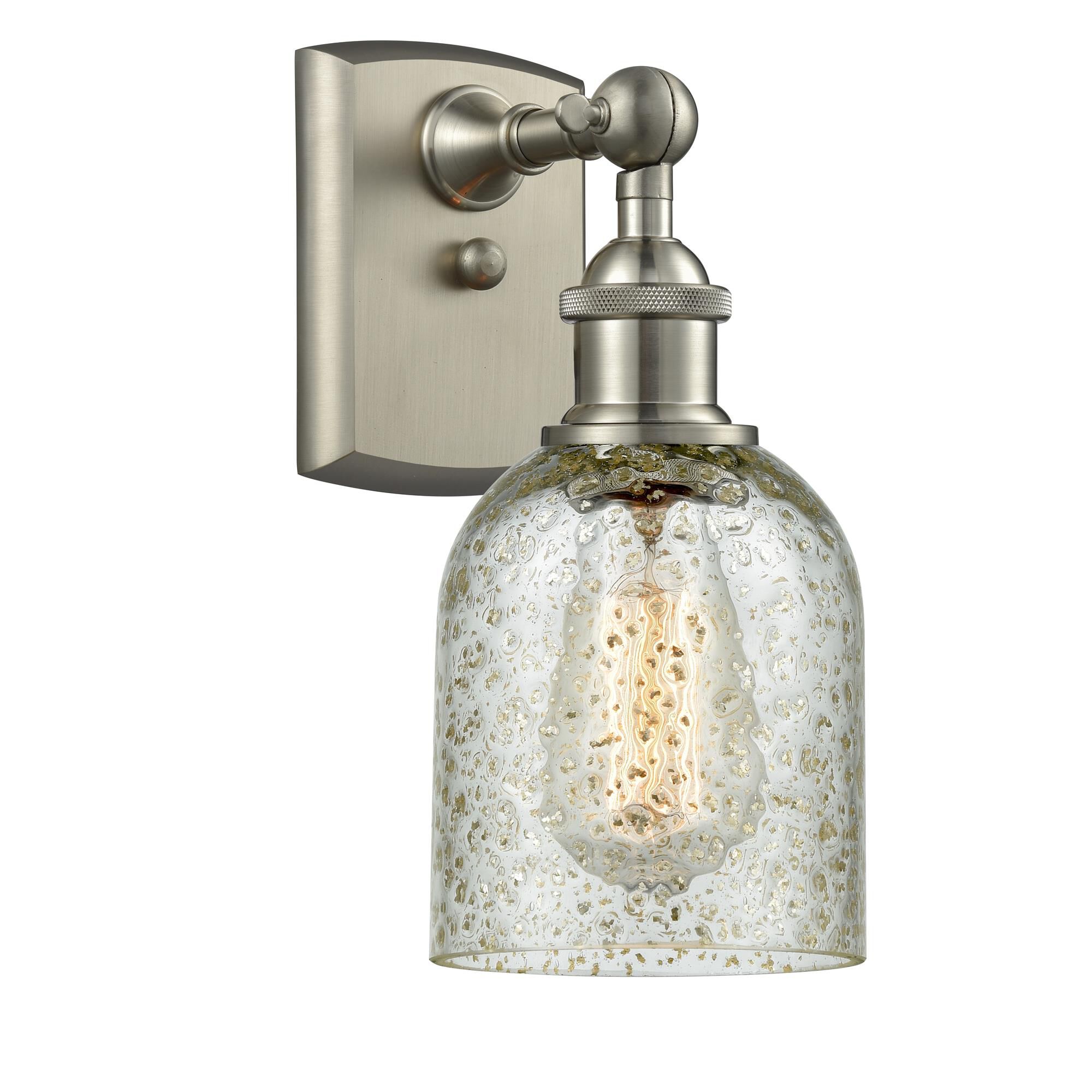 Shown in Brushed Satin Nickel finish and Mica glass