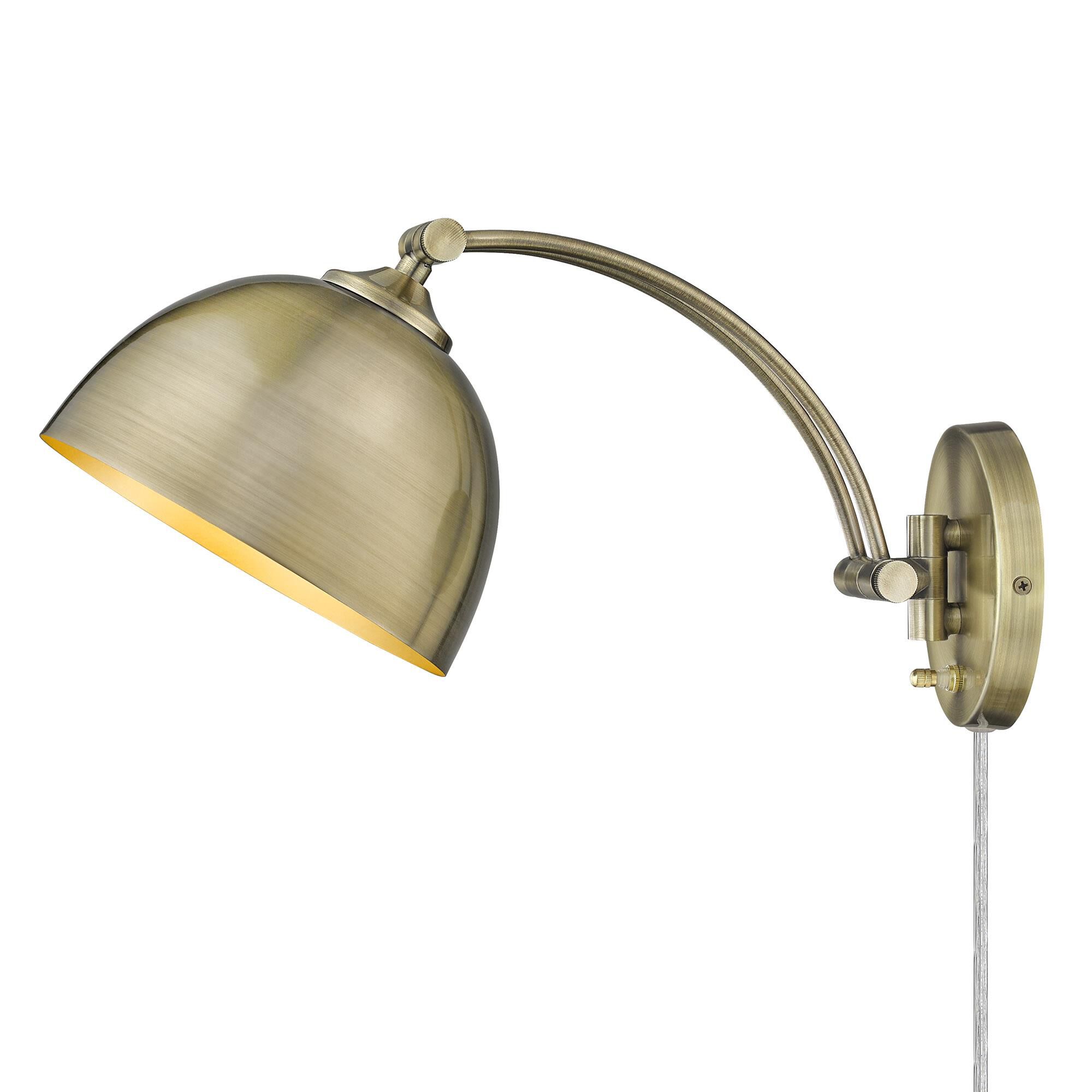 Shown in Aged Brass finish and Aged Brass shade
