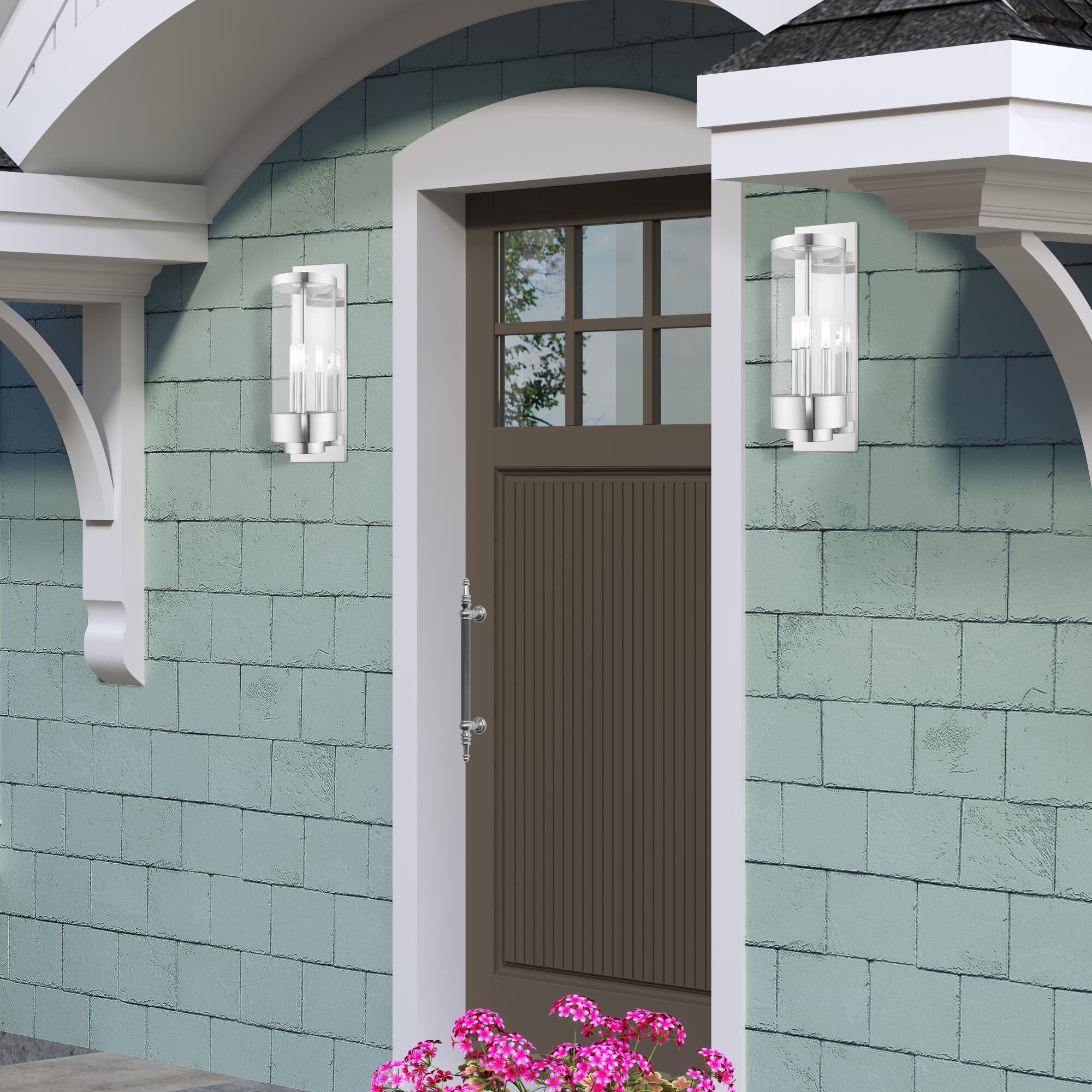 Hillcrest 20 Inch Tall 3 Light Outdoor Wall Light by Livex Lighting