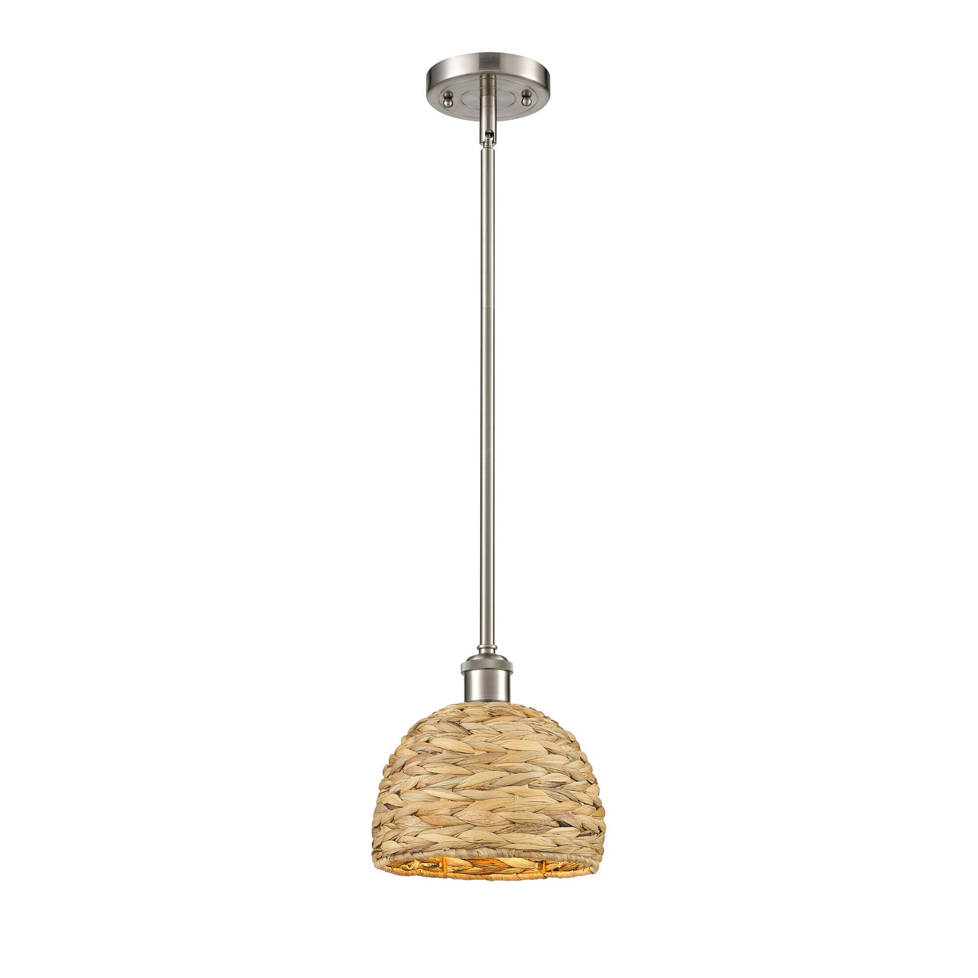Shown in Satin Nickel finish and Natural shade