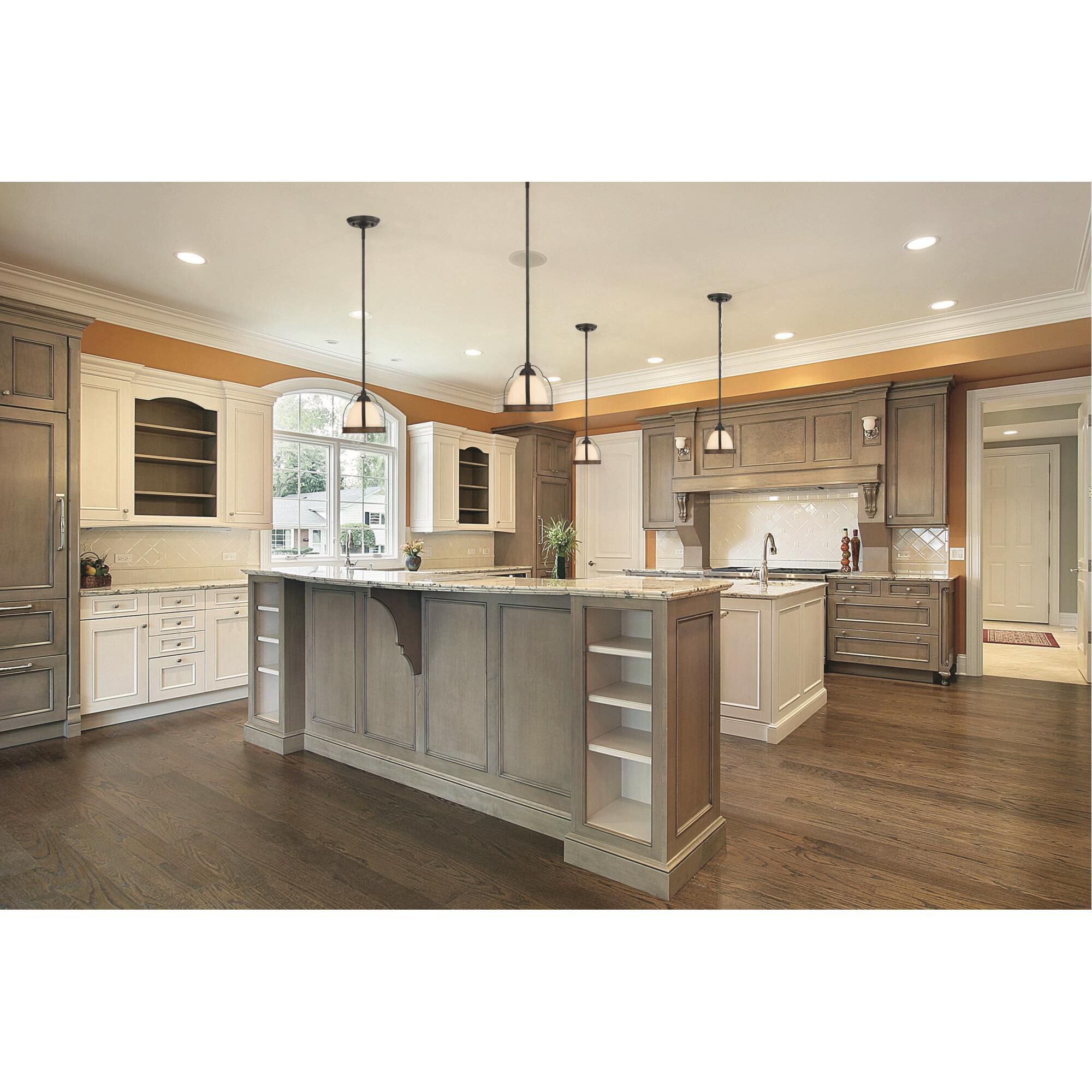 Shown in Durango finish and Pale Cream Etched glass 